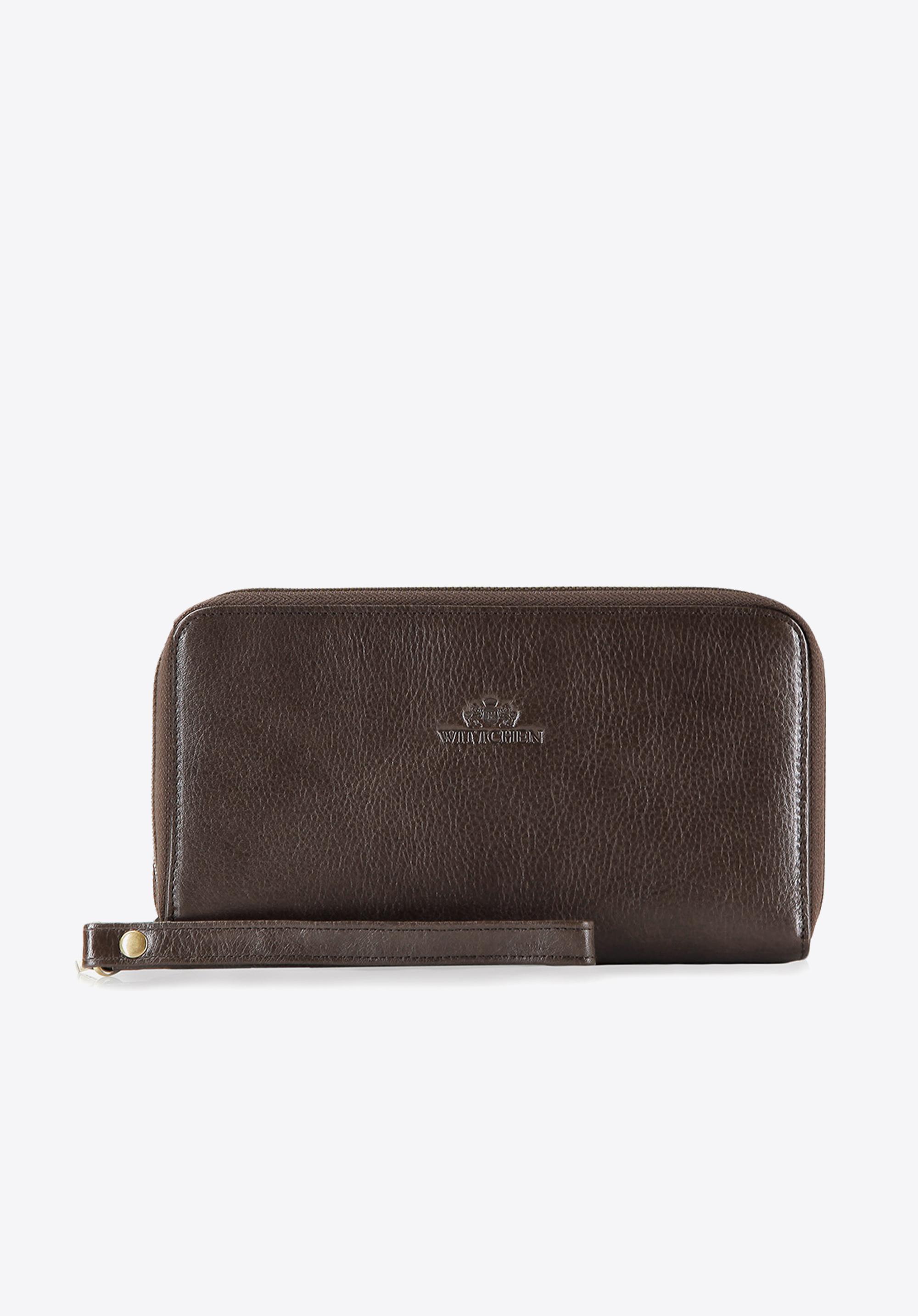 Saszetka ze skóry z bocznym uchwytem