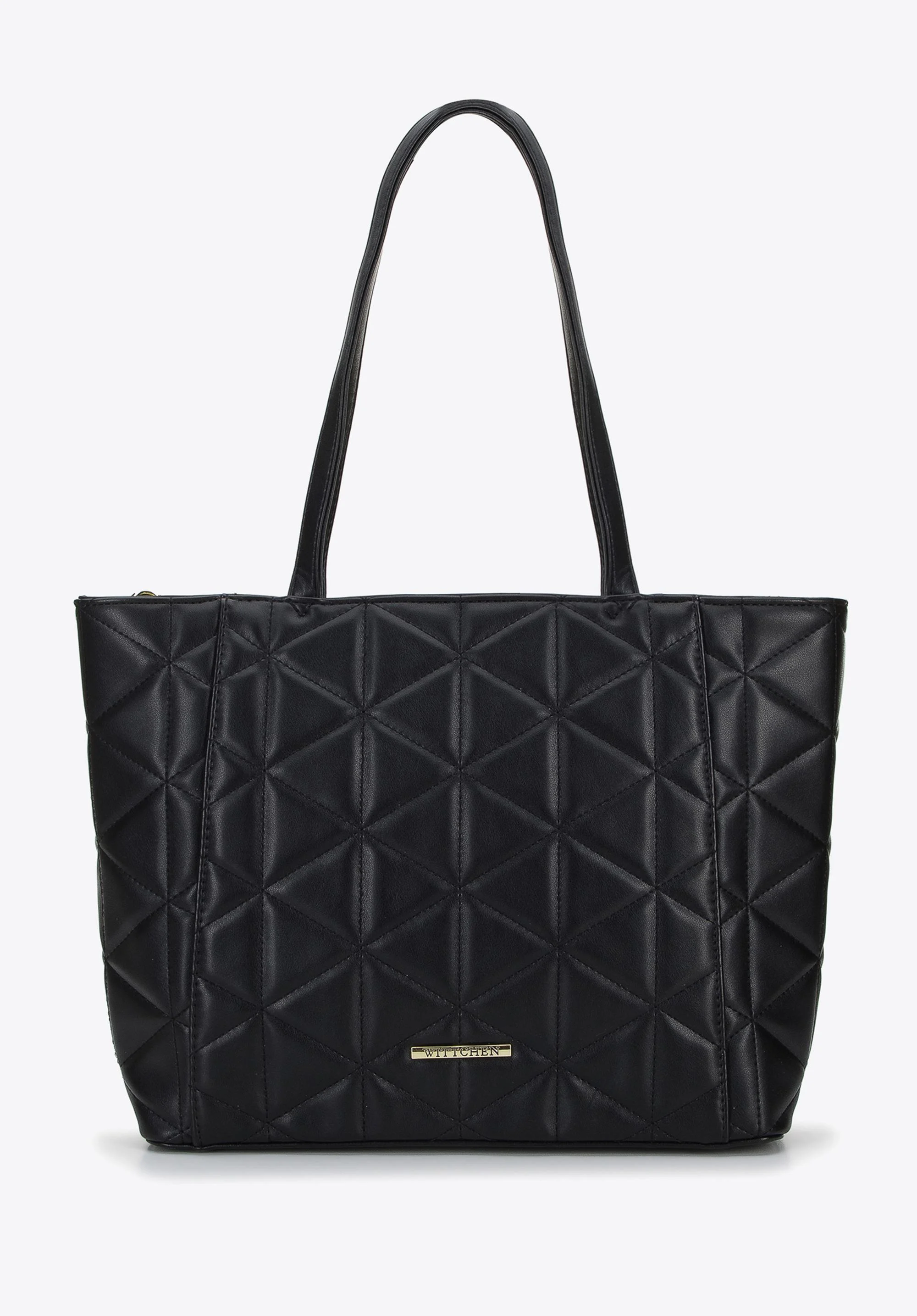 Torebka shopperka z ekoskóry pikowanej w trójkąty