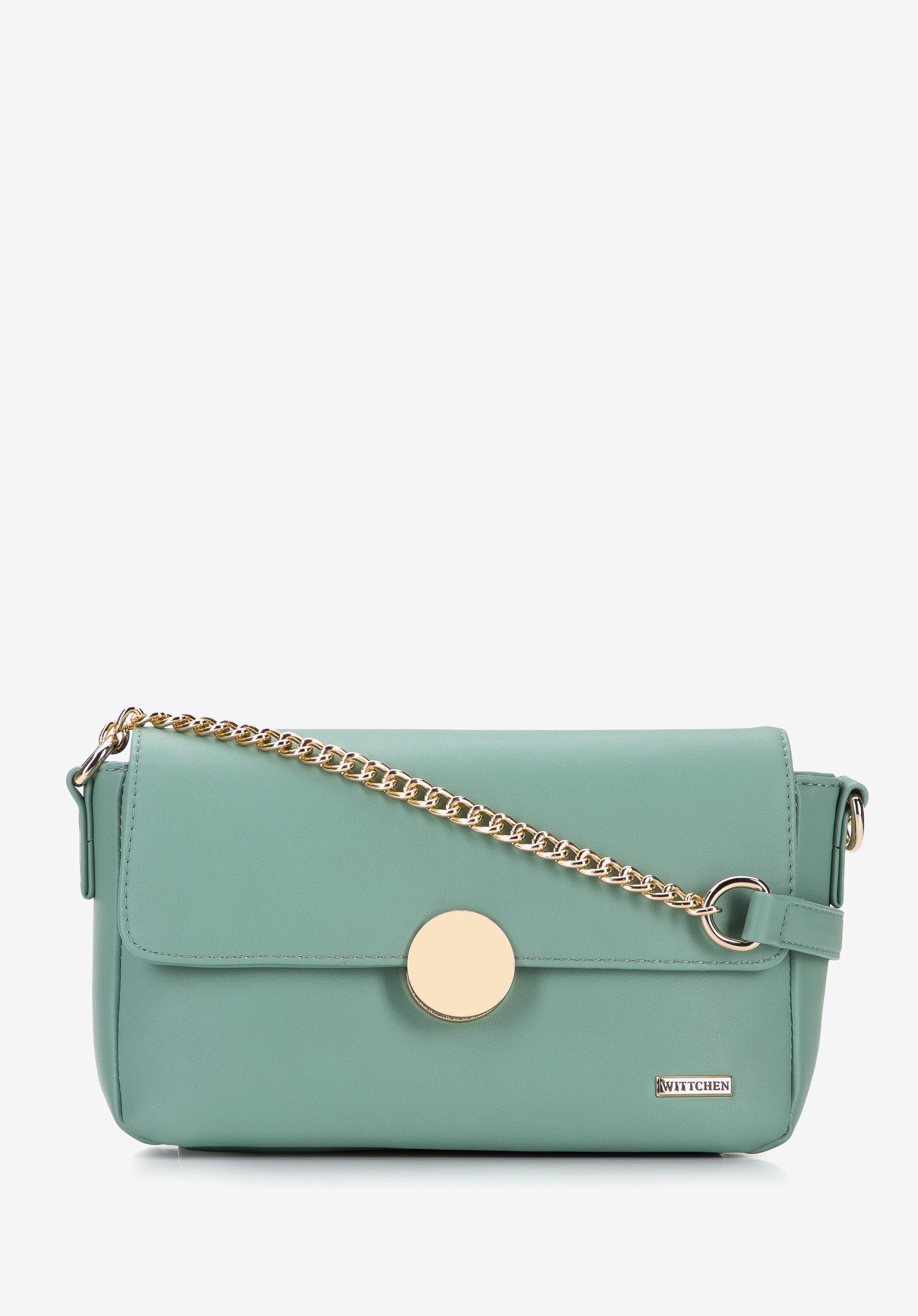 Damska listonoszka z ekoskóry z okrągłą klamrą