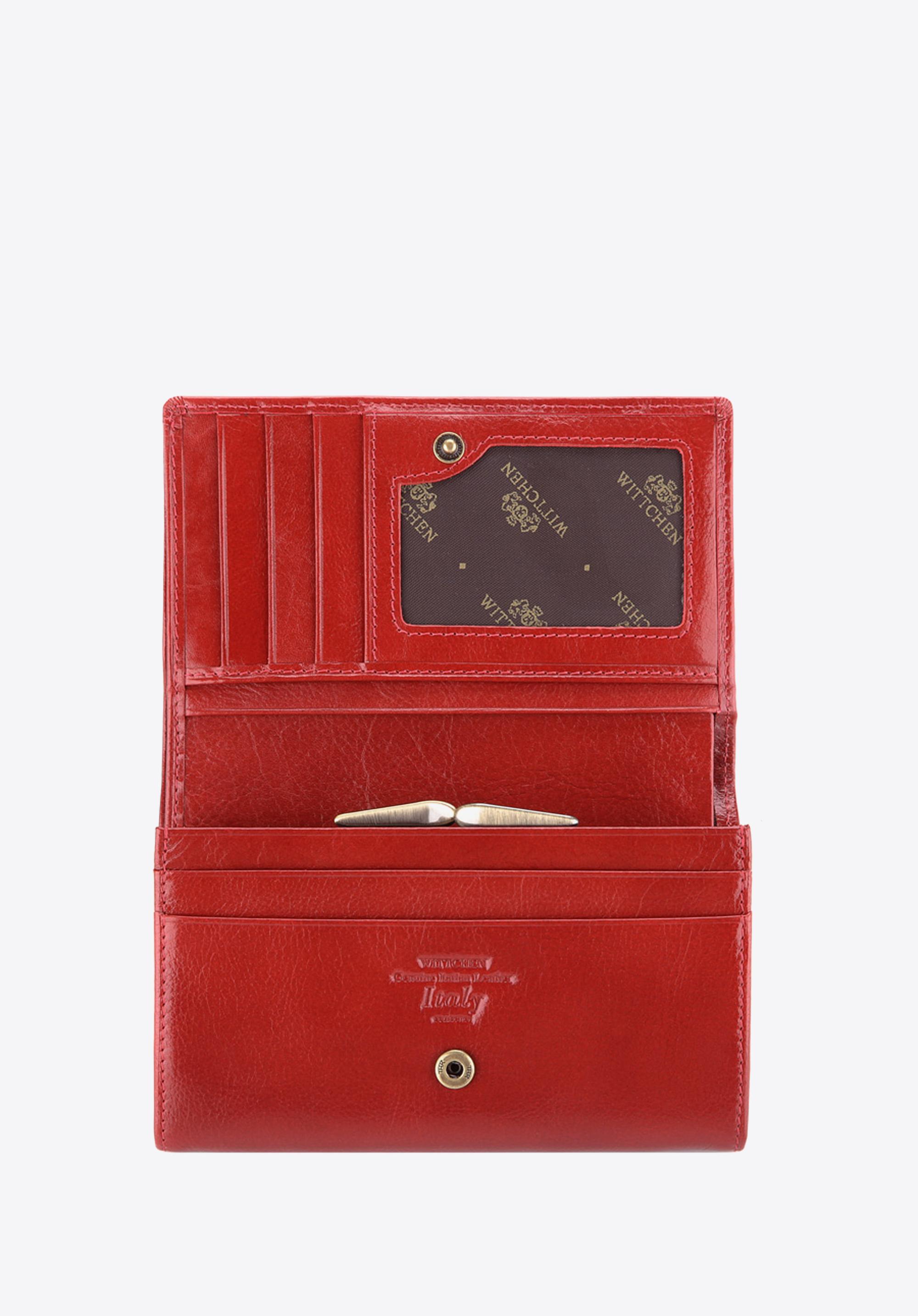 Damski portfel ze skóry z kieszenią na bigiel