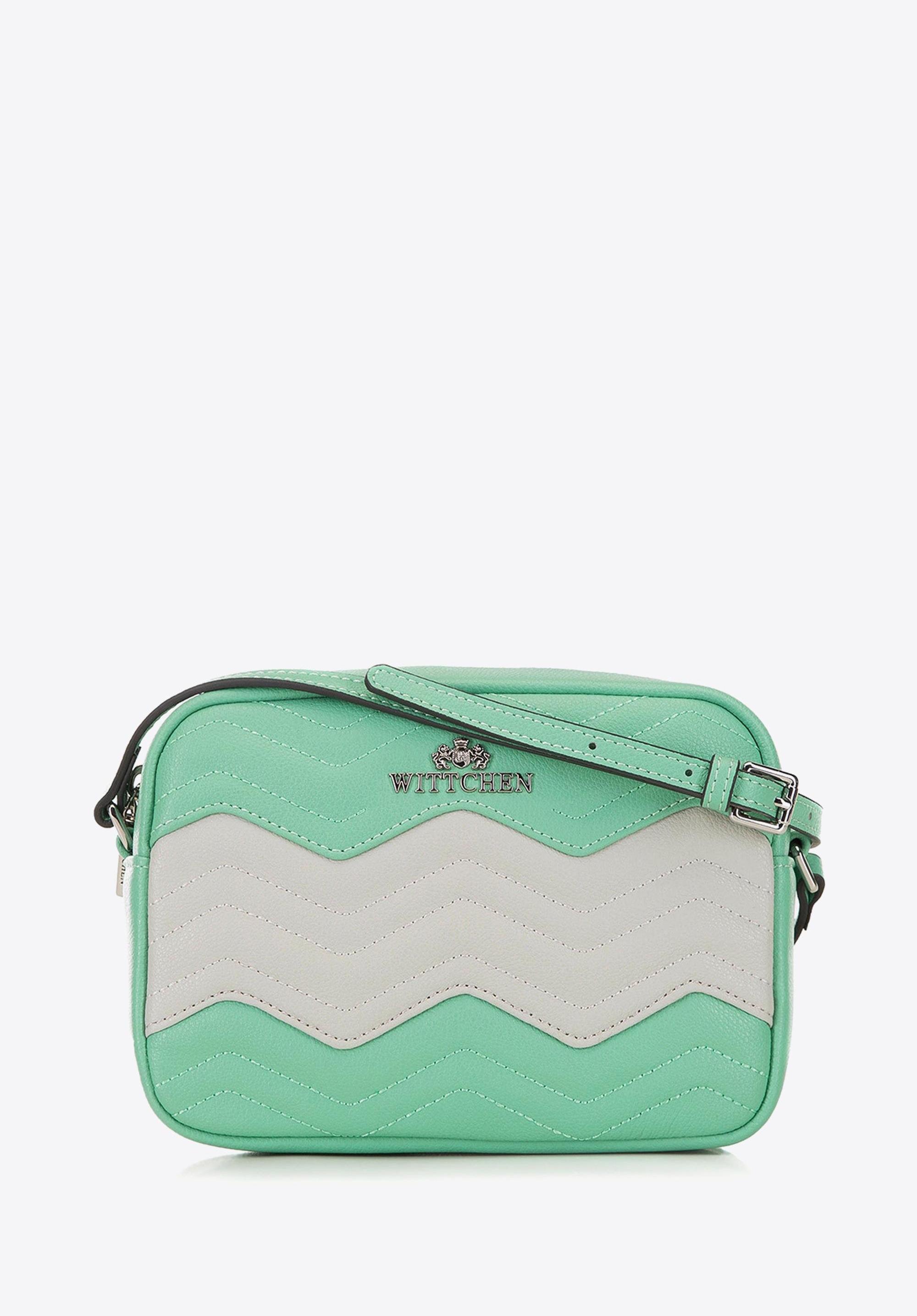 Damska listonoszka skórzana w zygzaki