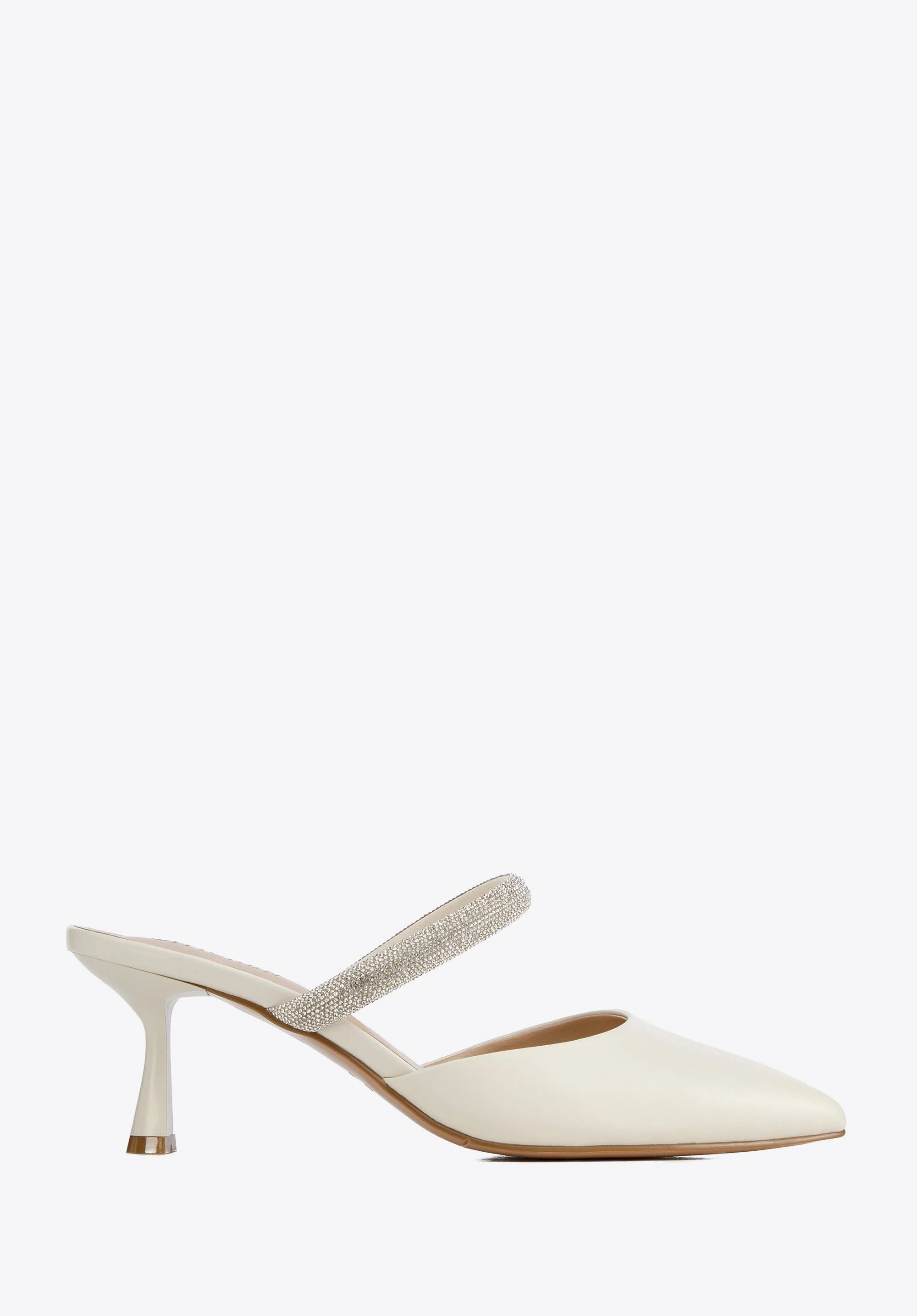 Damskie klapki skórzane na szpilce