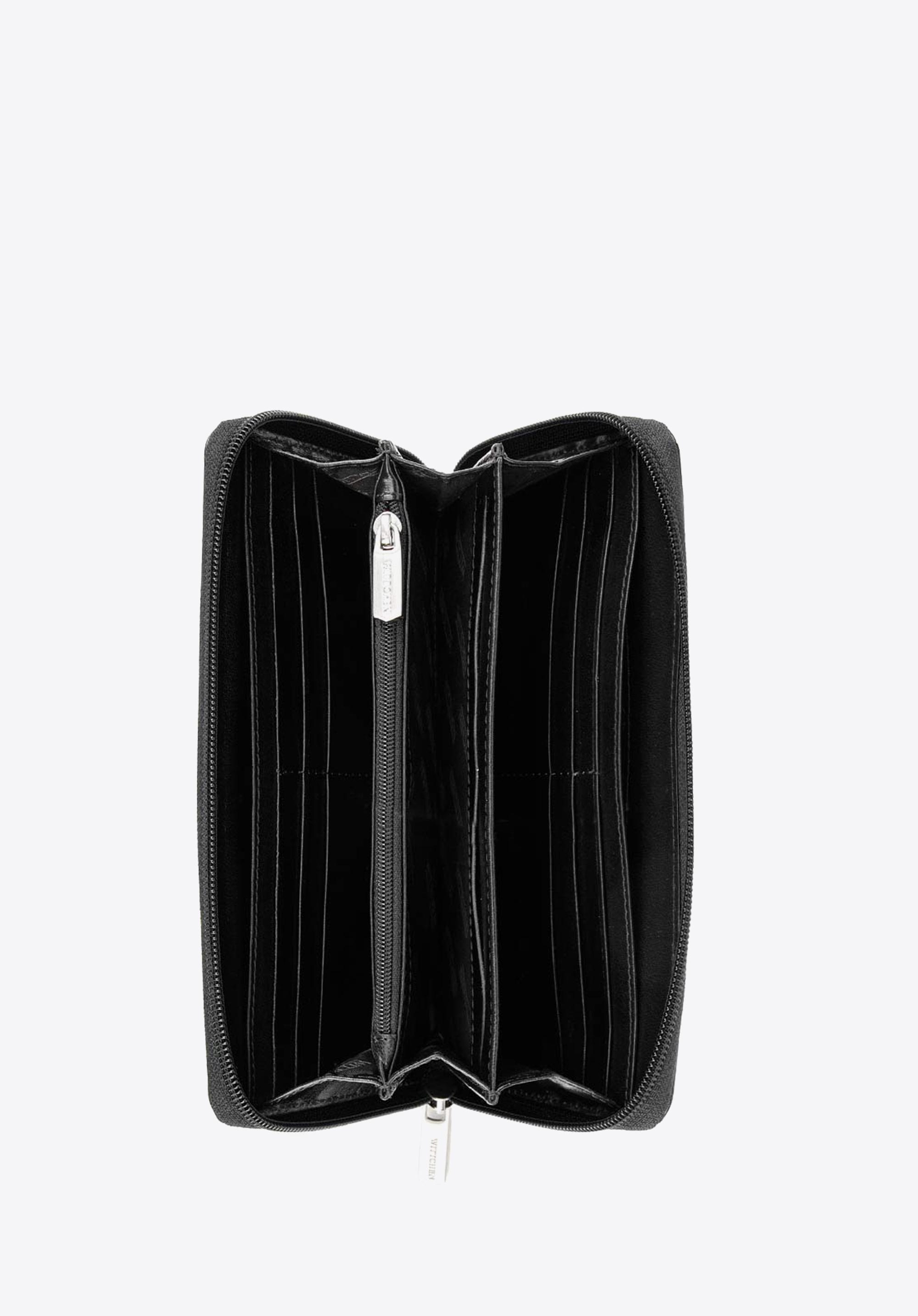 Damski portfel z tłoczonej skóry podłużny