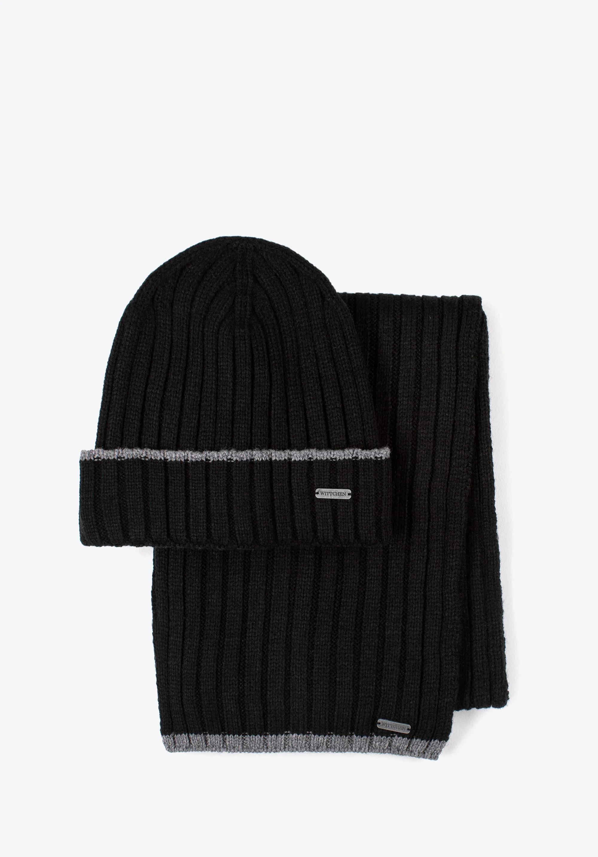 Męski komplet zimowy z kolorowym paskiem