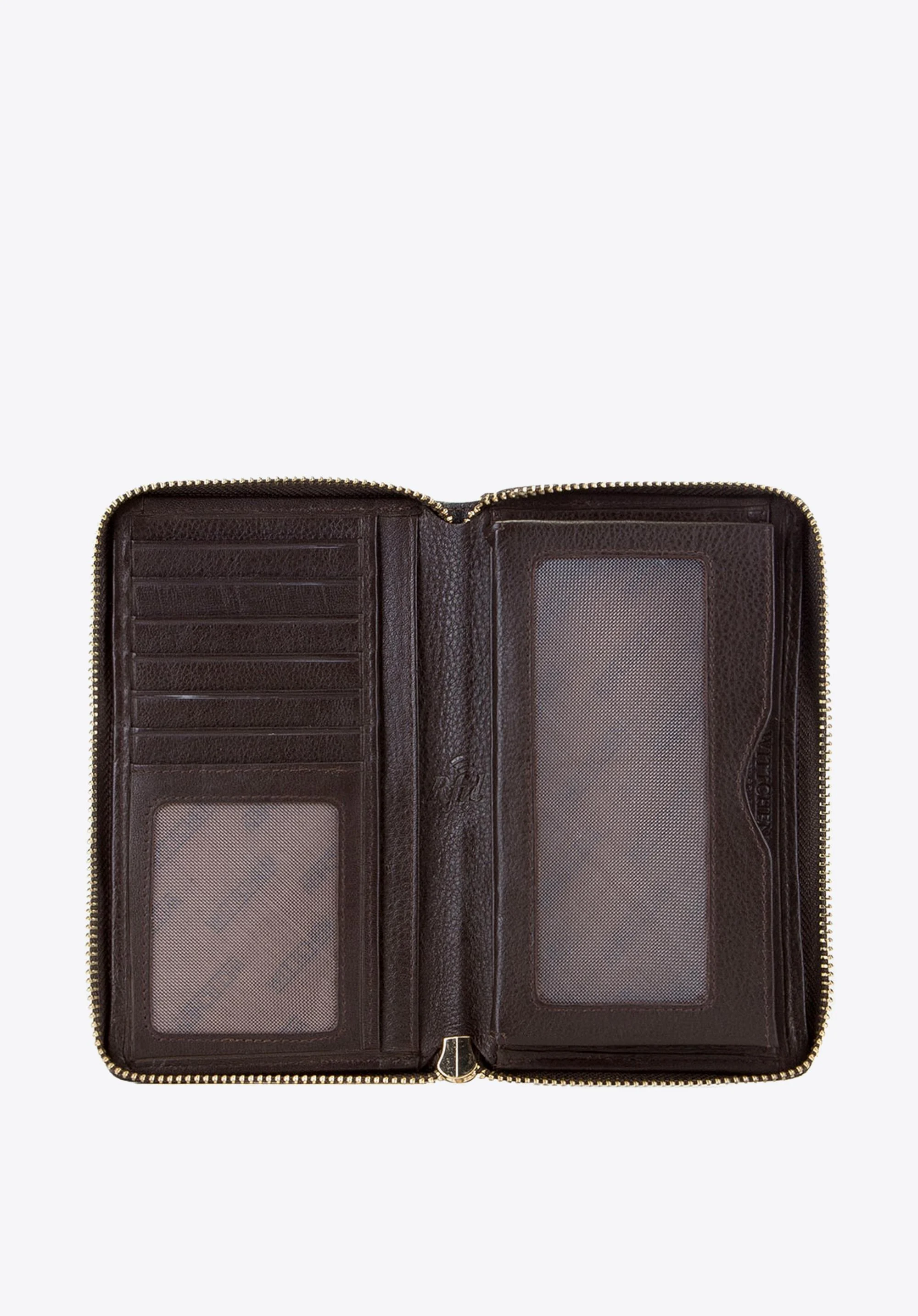 Damski portfel ze skóry z włosiem