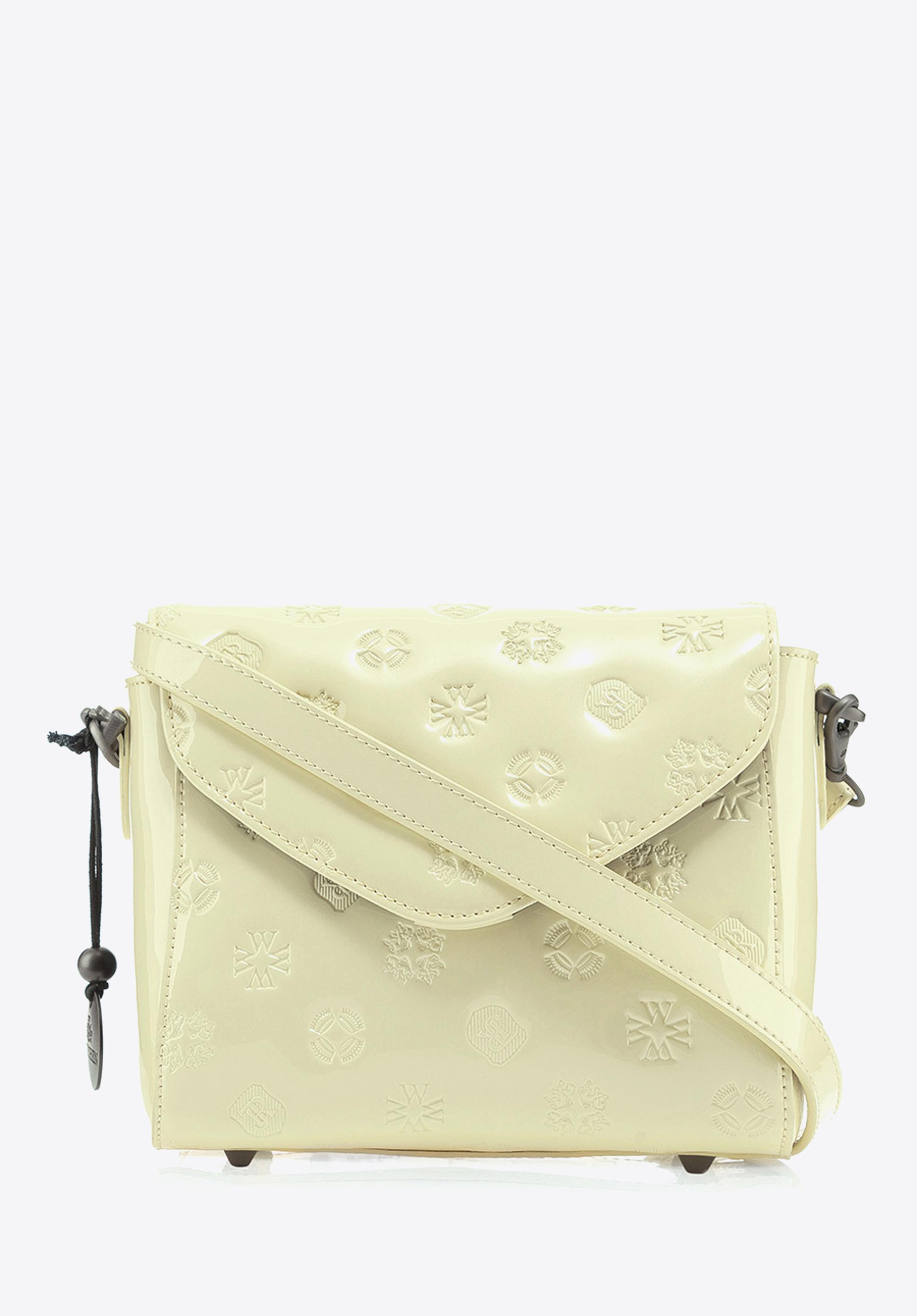 Damska listonoszka ze skóry lakierowanej wytłaczana