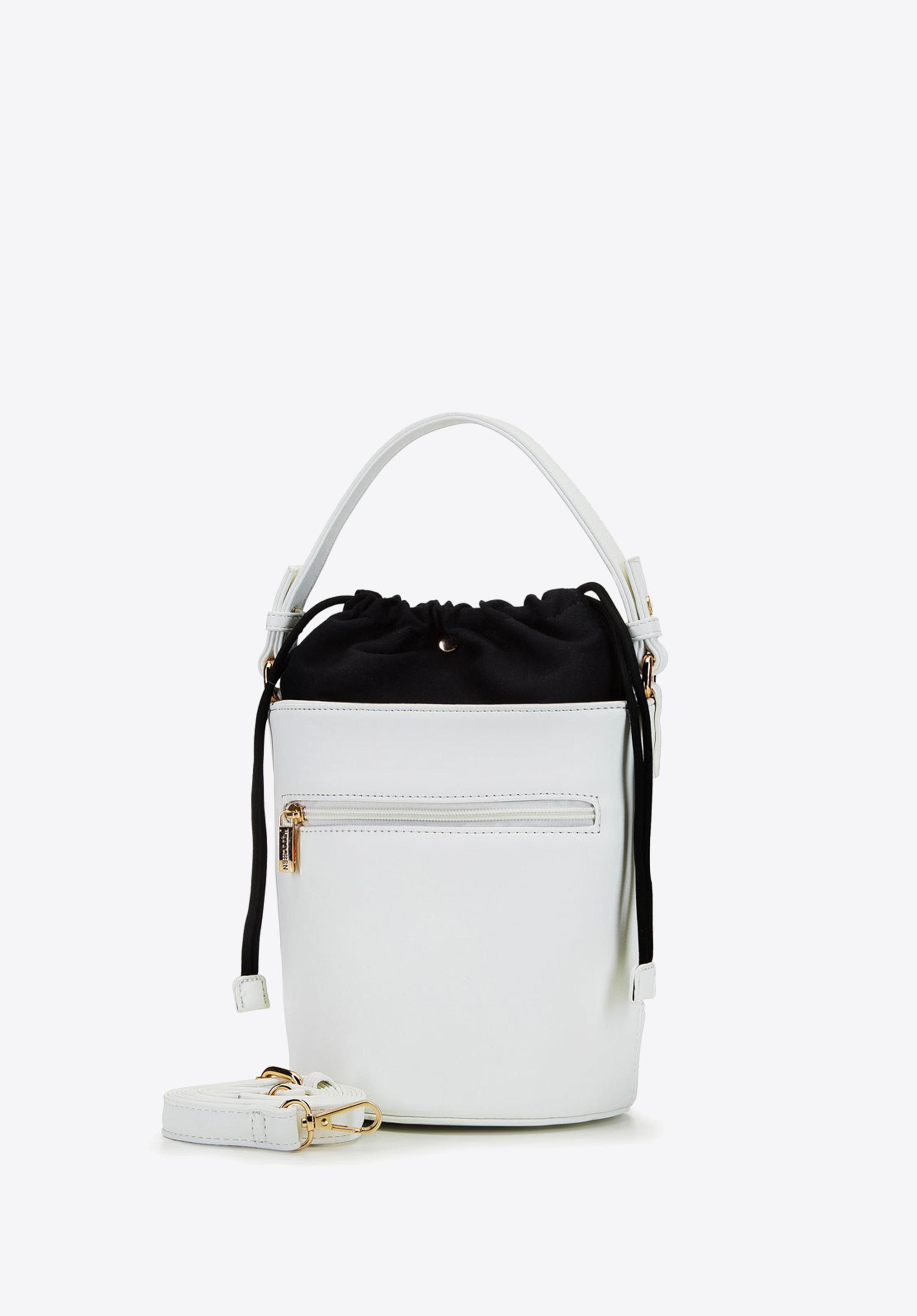 Torebka worek pleciona z płótnem