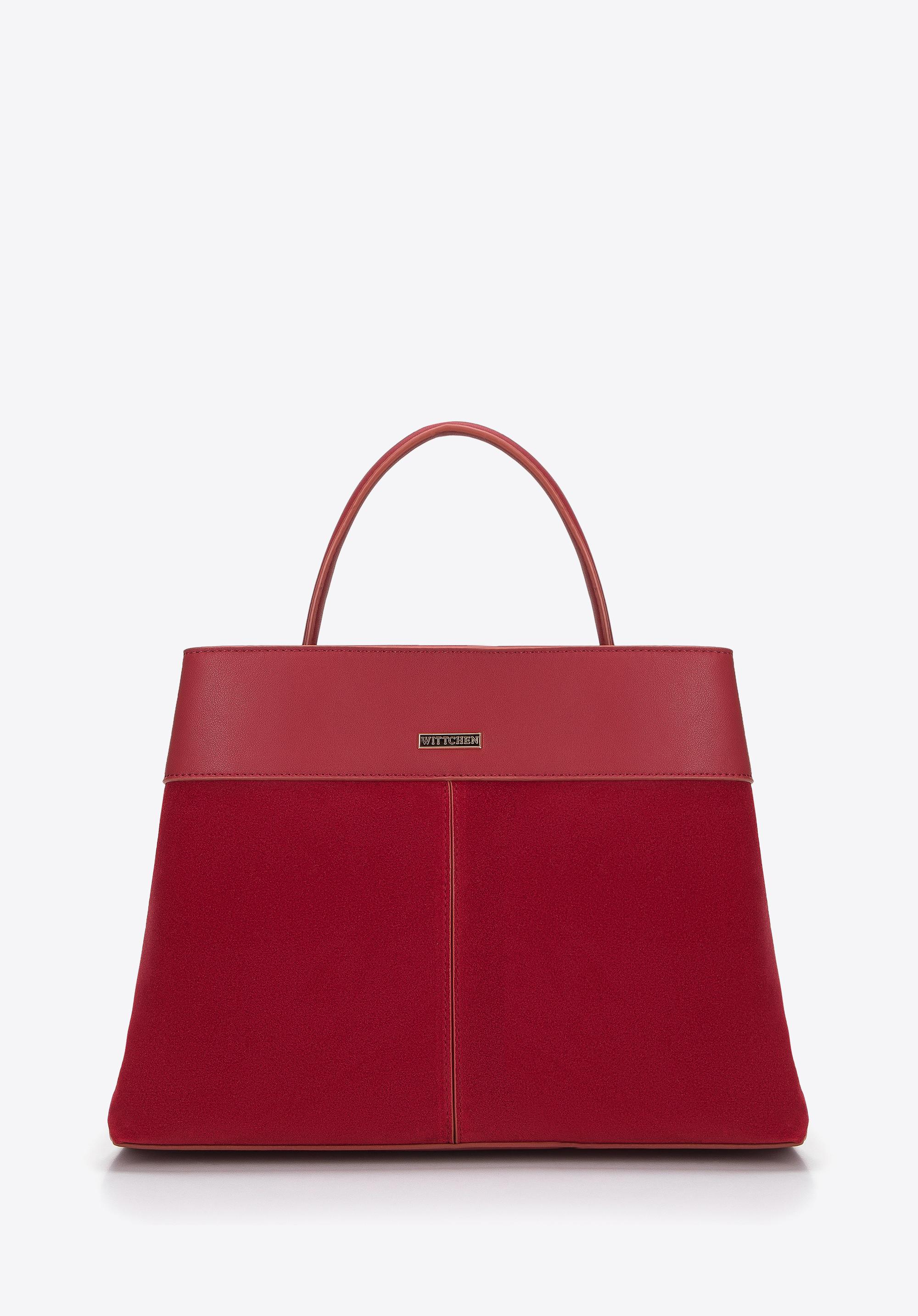 Torebka kuferek z łączonych materiałów