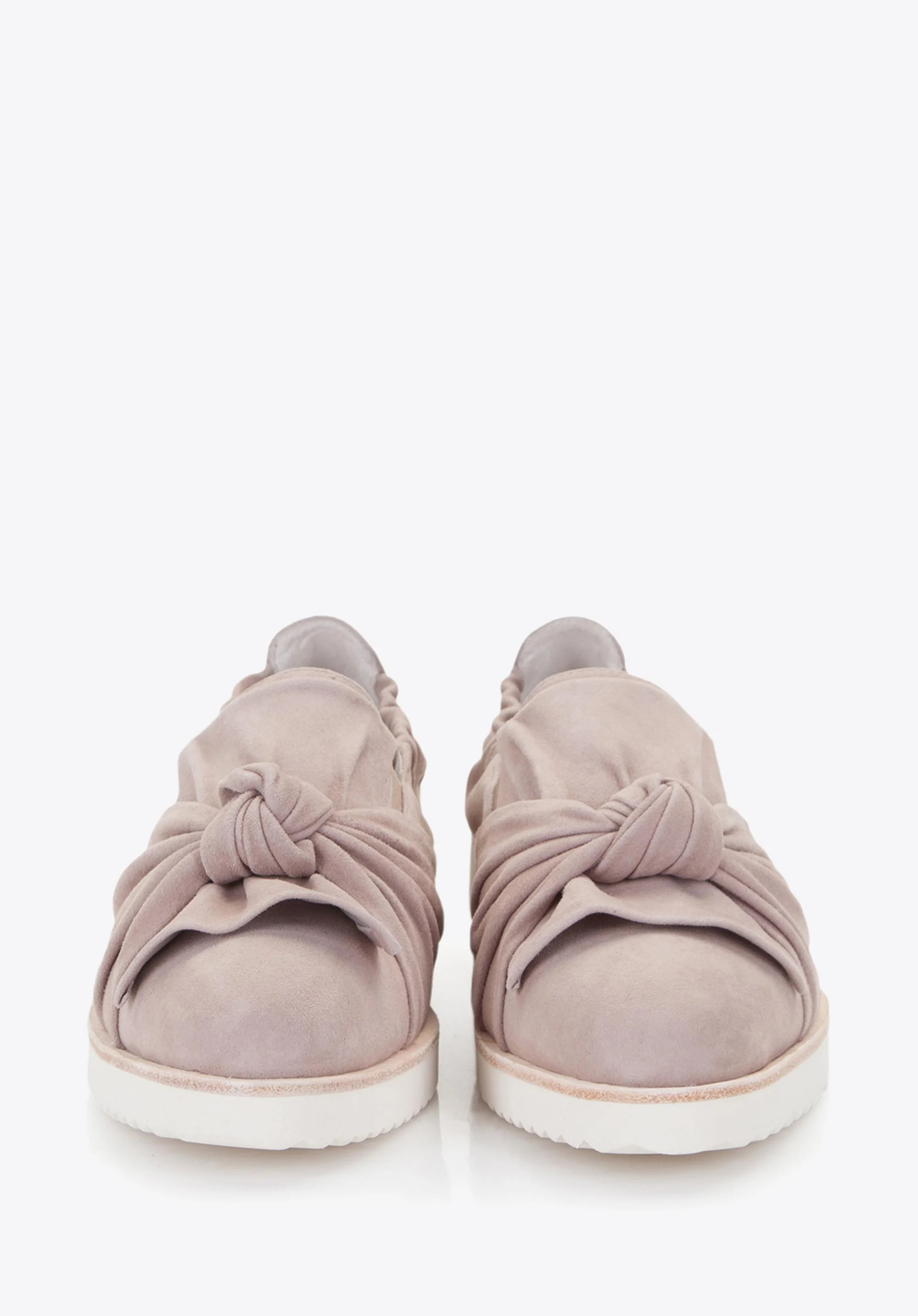 Damskie półbuty zamszowe z węzłem