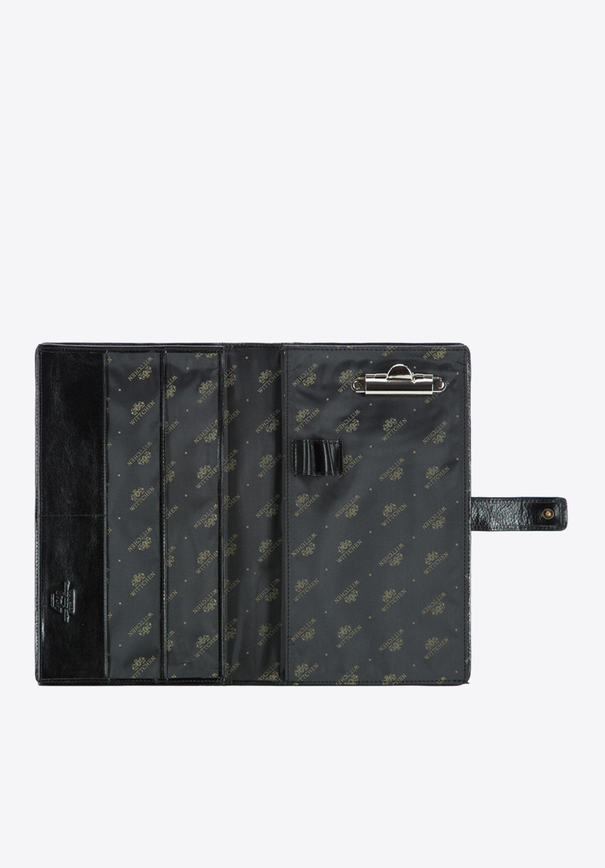 Organizer na dokumenty ze skóry z klipsem