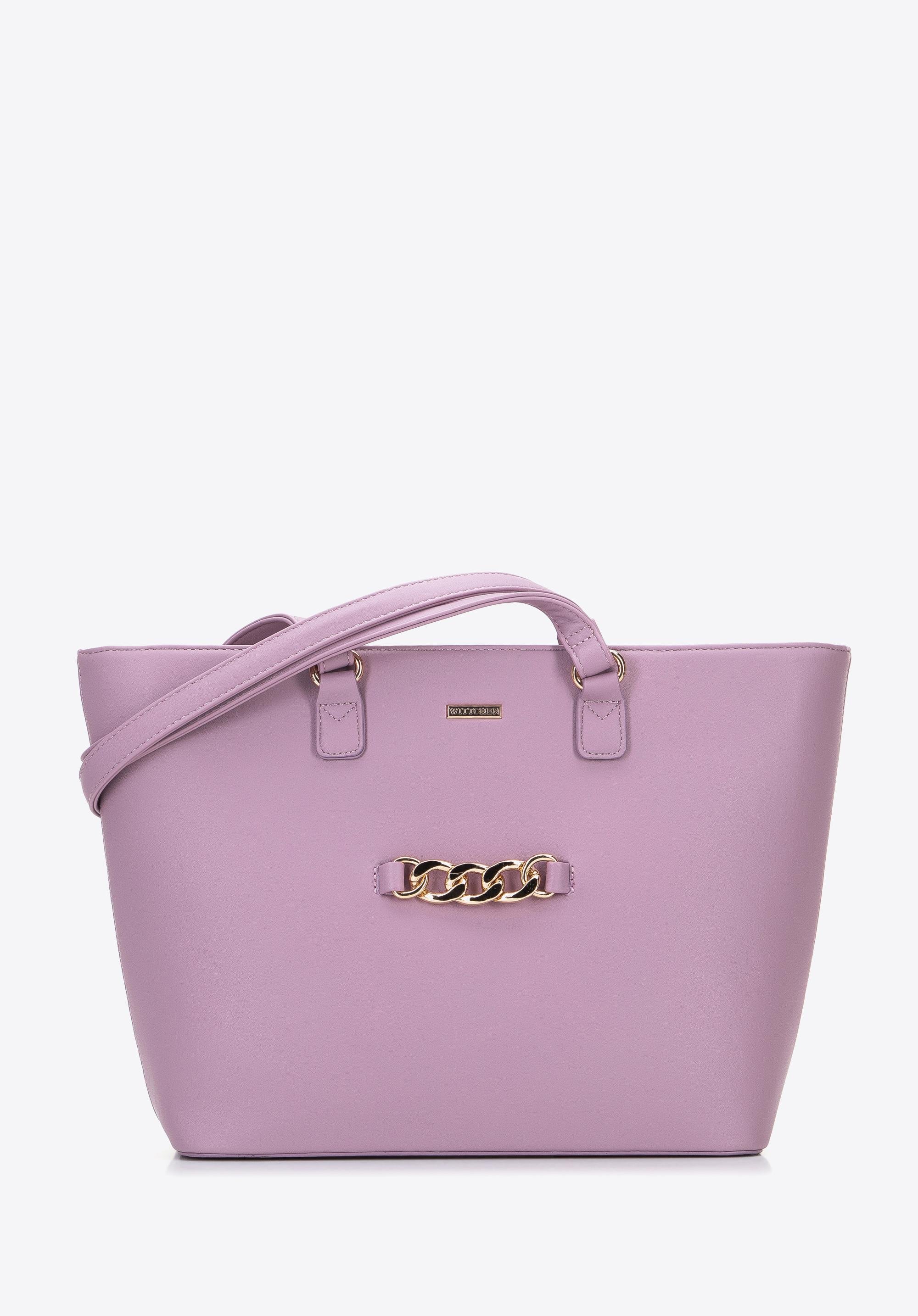 Damska shopperka z łańcuchem na przodzie