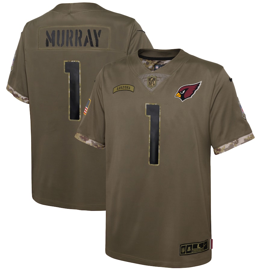 Youth Arizona Cardinals Kyler Murray Olive 2022 Salute To Service Player Limited Jersey - New Style Jerseys