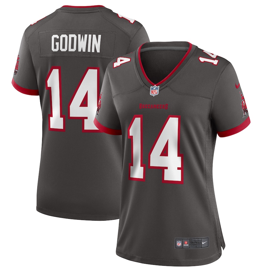 Womens Tampa Bay Buccaneers Chris Godwin Pewter Alternate Game Jersey - New Style Jerseys