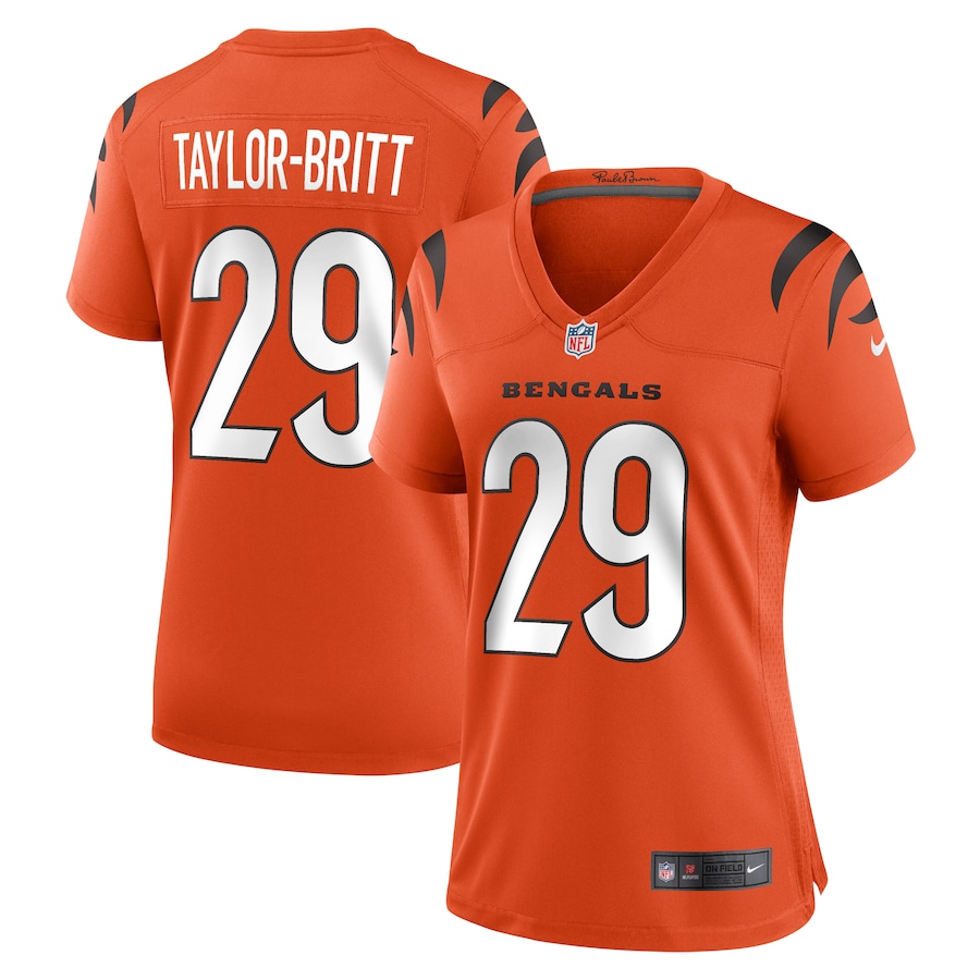 Womens Cincinnati Bengals Cam Taylor-Britt Orange Alternate Game Jersey - New Style Jerseys