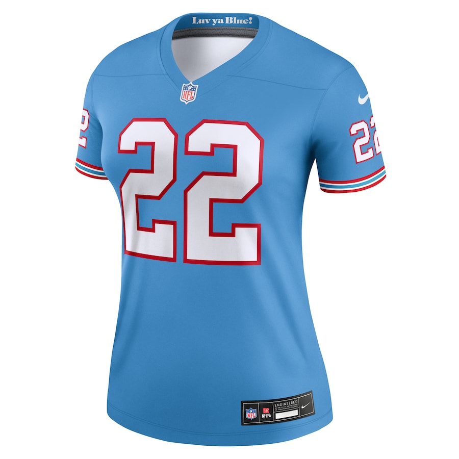 Womens Tennessee Titans Derrick Henry Light Blue Oilers Throwback Legend Jersey - New Style Jerseys