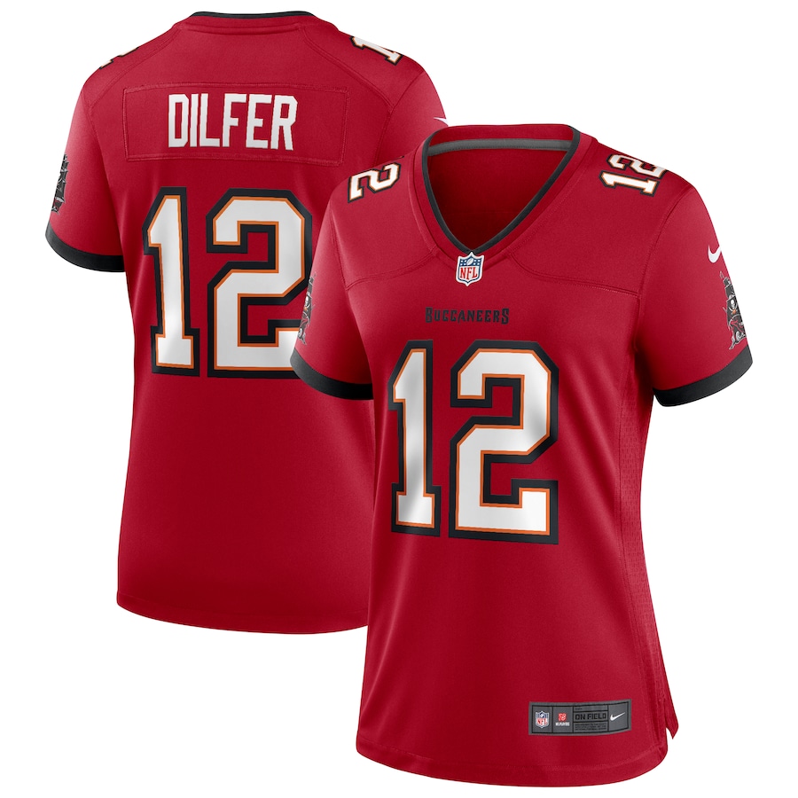 Womens Tampa Bay Buccaneers Trent Dilfer Red Game Retired Player Jersey - New Style Jerseys