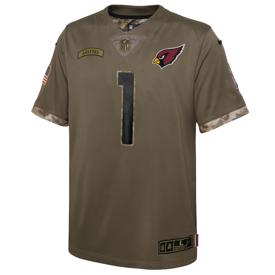 Youth Arizona Cardinals Kyler Murray Olive 2022 Salute To Service Player Limited Jersey - New Style Jerseys