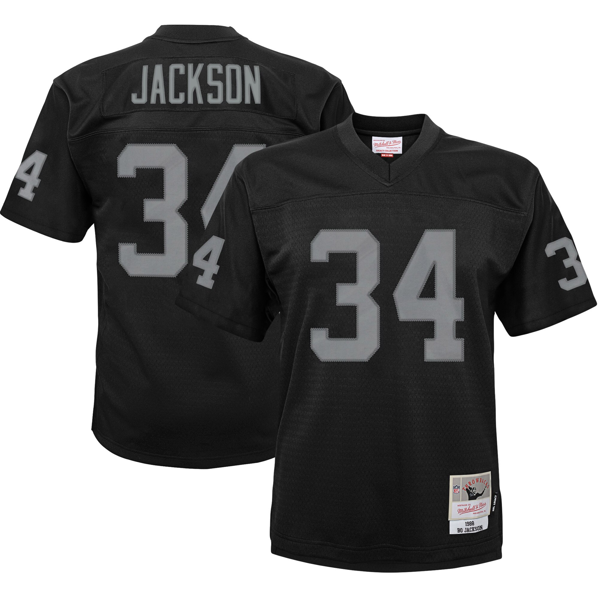 Bo Jackson Las Vegas Raiders Mitchell & Ness Toddler 1988 Retired Legacy Jersey - Black - New Style Jerseys