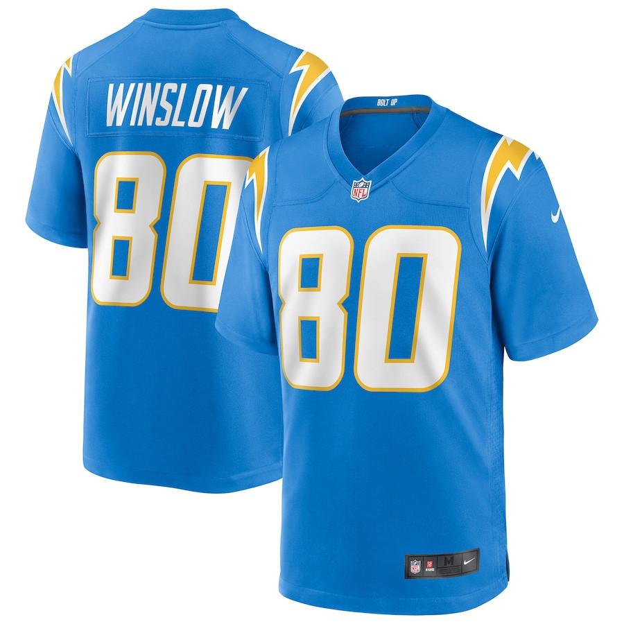 Kellen Winslow 80 Los Angeles Chargers Men Game Retired Jersey - Powder Blue - New Style Jerseys
