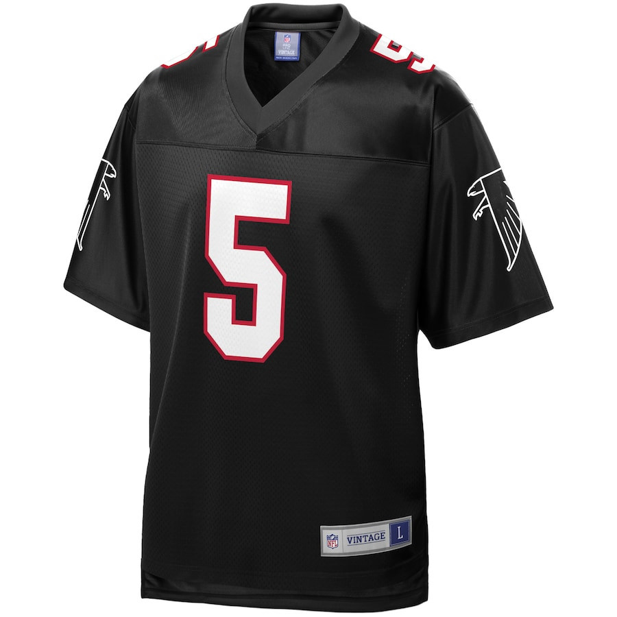 Morten Andersen 5 Atlanta Falcons NFL Pro Line Vintage Men Retired Jersey - Black - New Style Jerseys