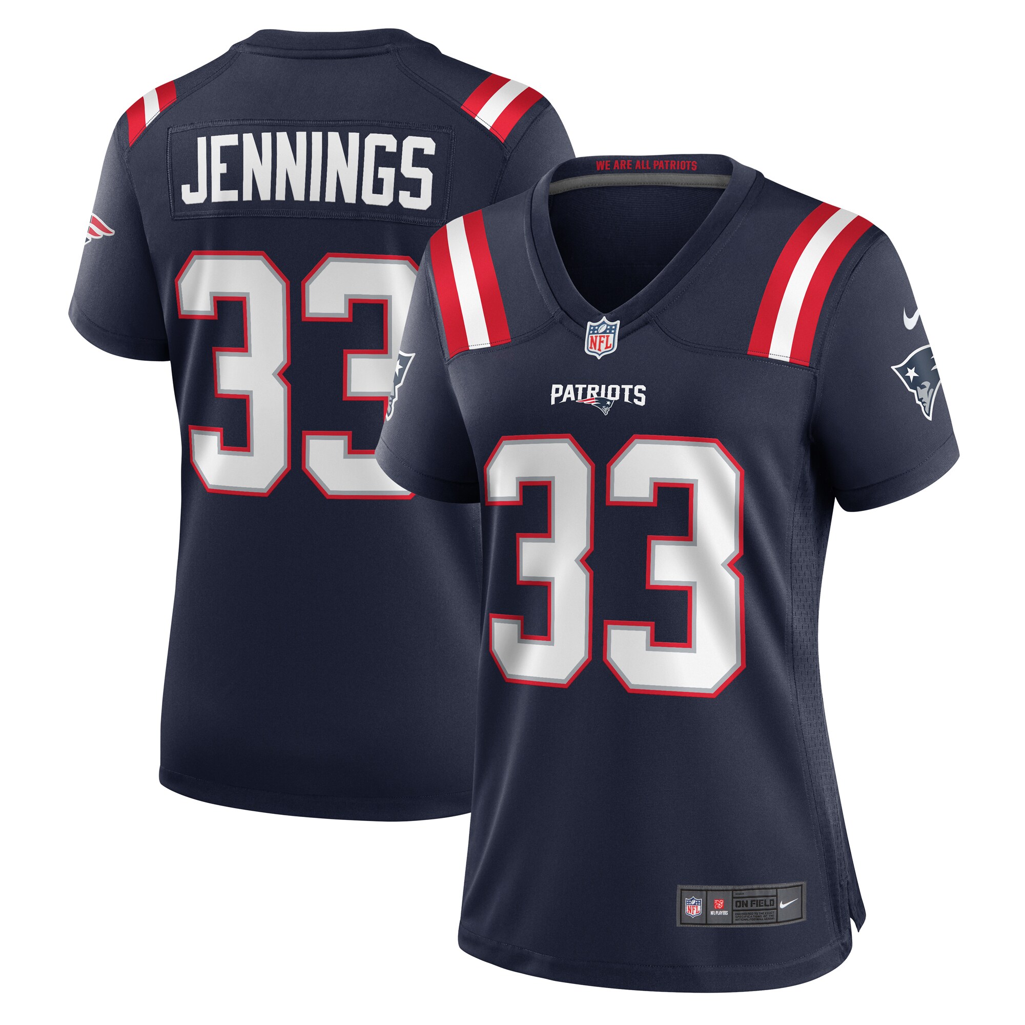 Anfernee Jennings New England Patriots Women's Team Game Jersey - Navy - New Style Jerseys