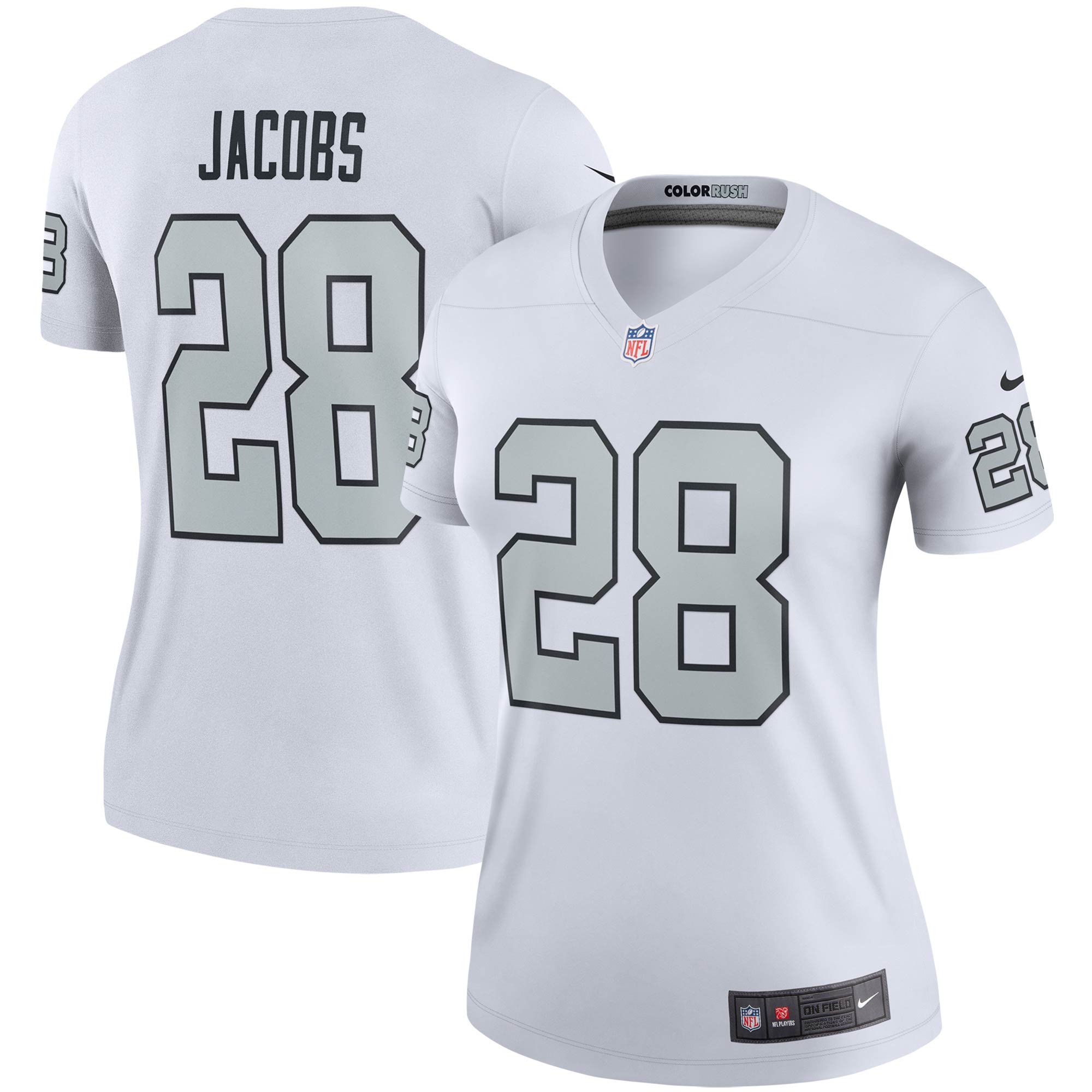 Josh Jacobs Las Vegas Raiders Women's Color Rush Legend Player Jersey - White - New Style Jerseys