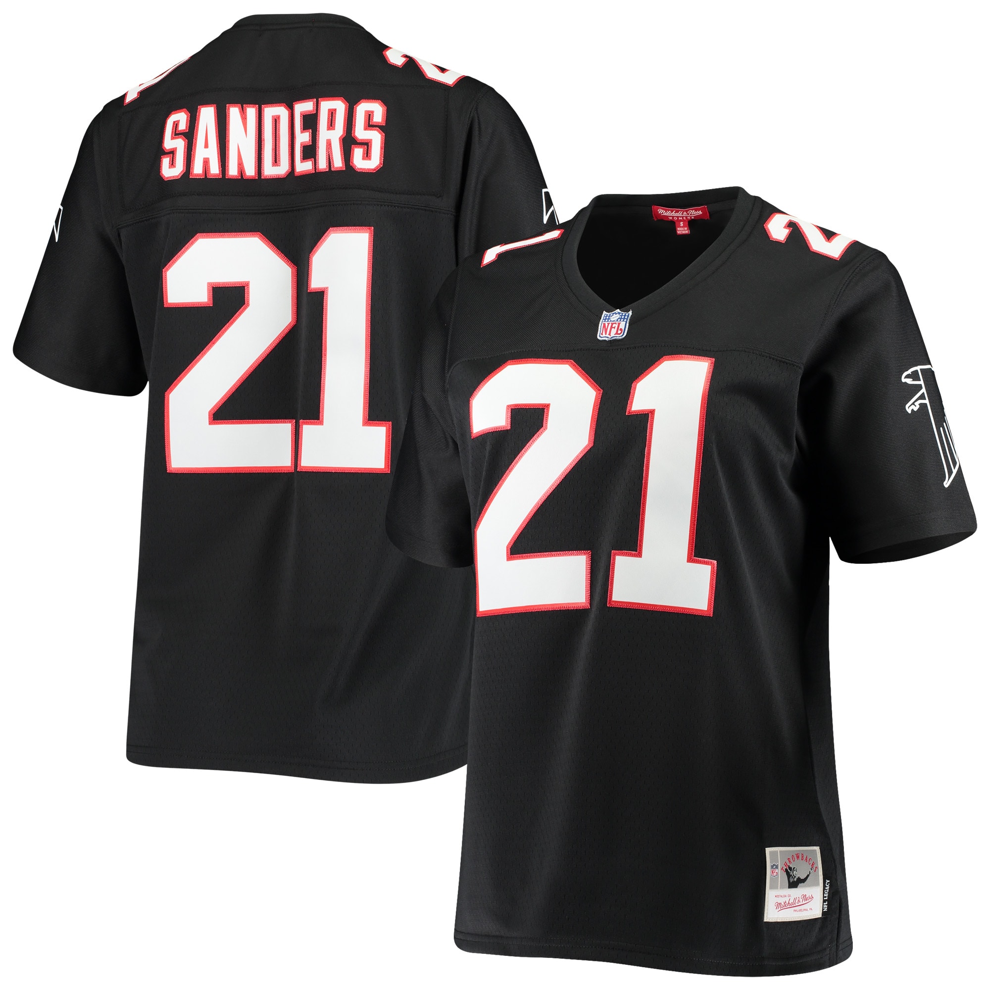 Deion Sanders Atlanta Falcons Mitchell & Ness Women's Legacy Replica Team Jersey - Black - New Style Jerseys