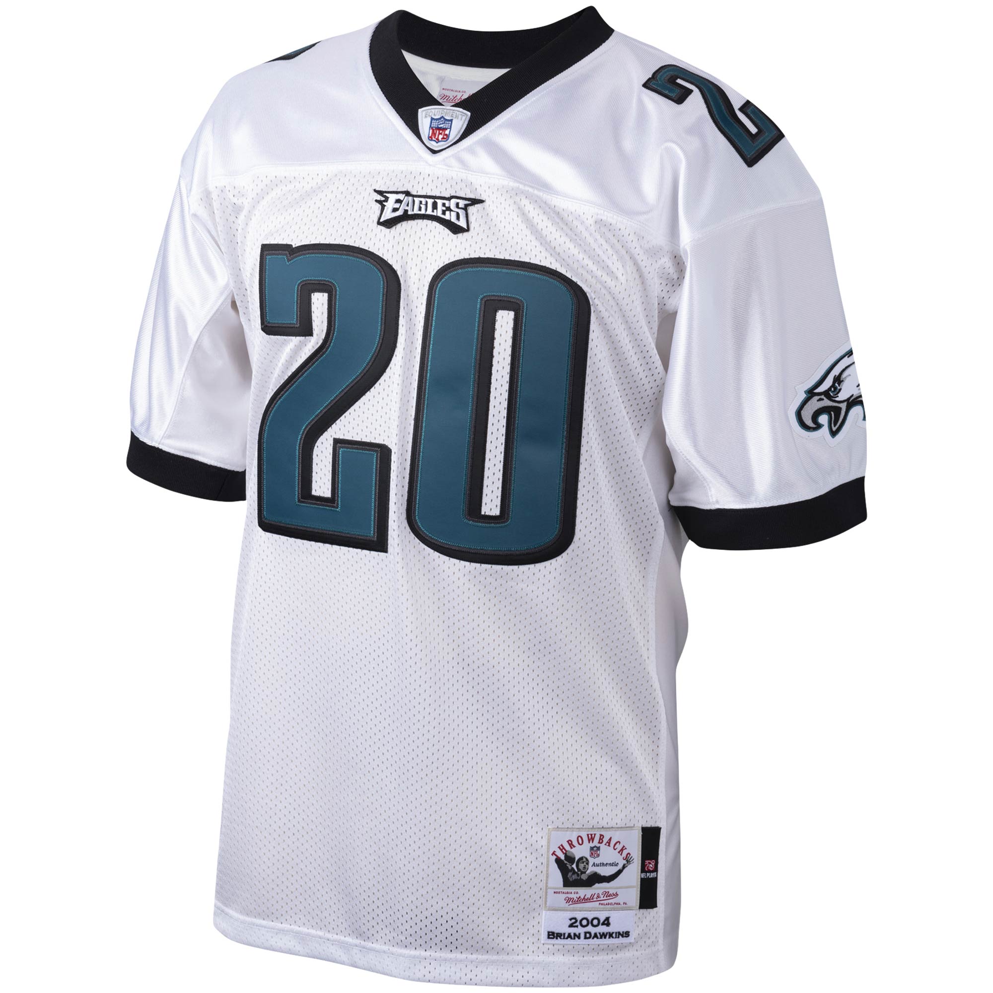 Brian Dawkins Philadelphia Eagles 2004 Mitchell & Ness Authentic Throwback Retired Player Jersey - White - New Style Jerseys