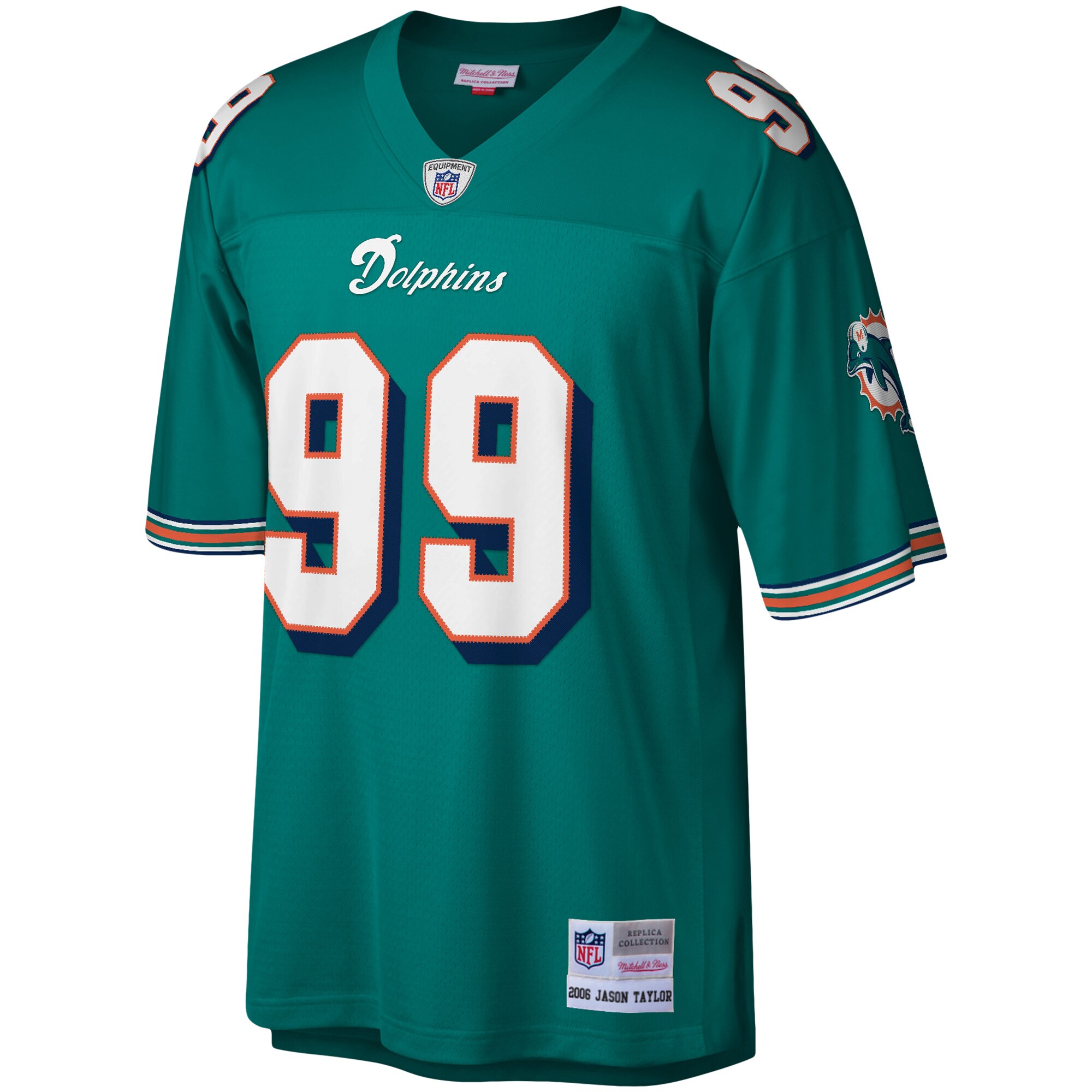 Jason Taylor Miami Dolphins Mitchell & Ness Legacy Replica Jersey - Aqua - New Style Jerseys