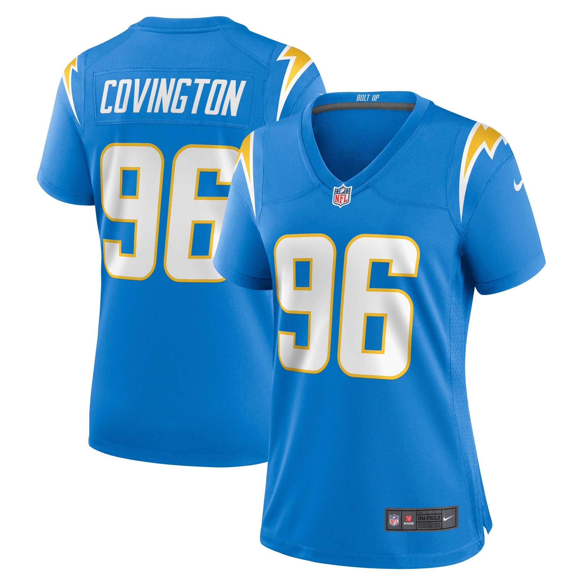 Christian Covington Los Angeles Chargers Women's Team Game Jersey - Powder Blue - New Style Jerseys