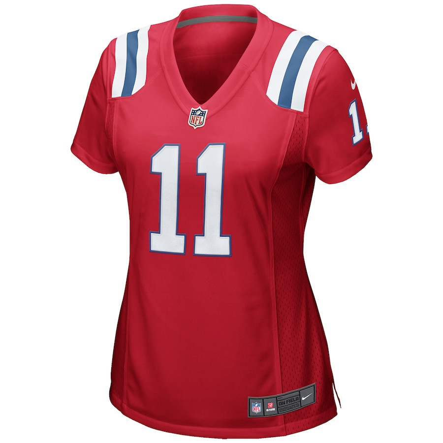 Julian Edelman 11 New England Patriots Womens Alternate Game Jersey - Red - New Style Jerseys