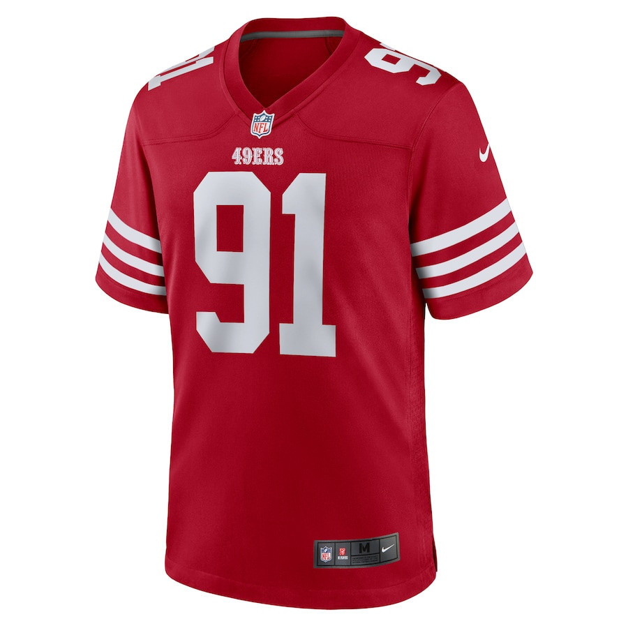 Earnest Brown IV 91 San Francisco 49ers Team Game Men Jersey - Scarlet - New Style Jerseys