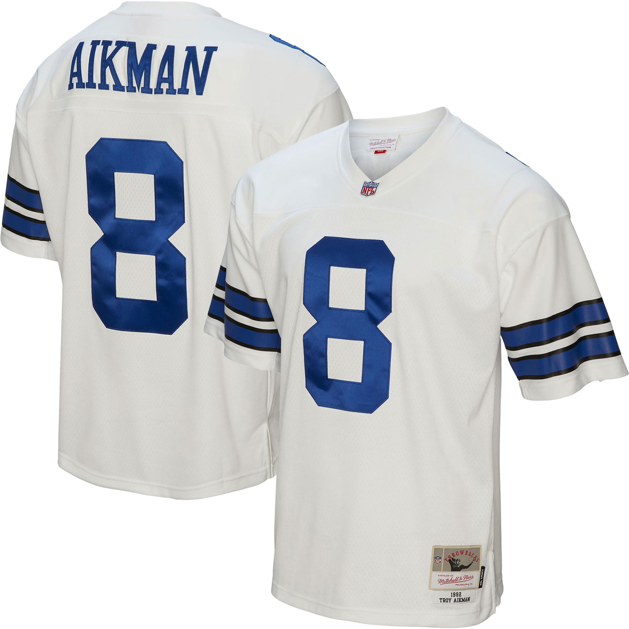 Troy Aikman Dallas Cowboys Mitchell & Ness Legacy Replica Jersey - White - New Style Jerseys