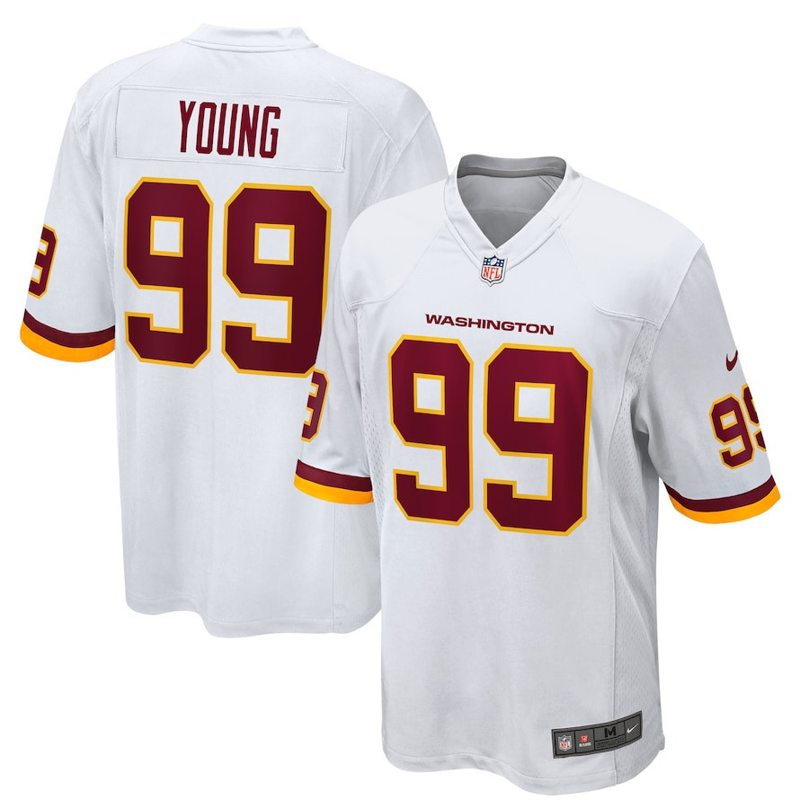 Chase Young 99 Washington Commanders Football Team Men Game Jersey - White - New Style Jerseys