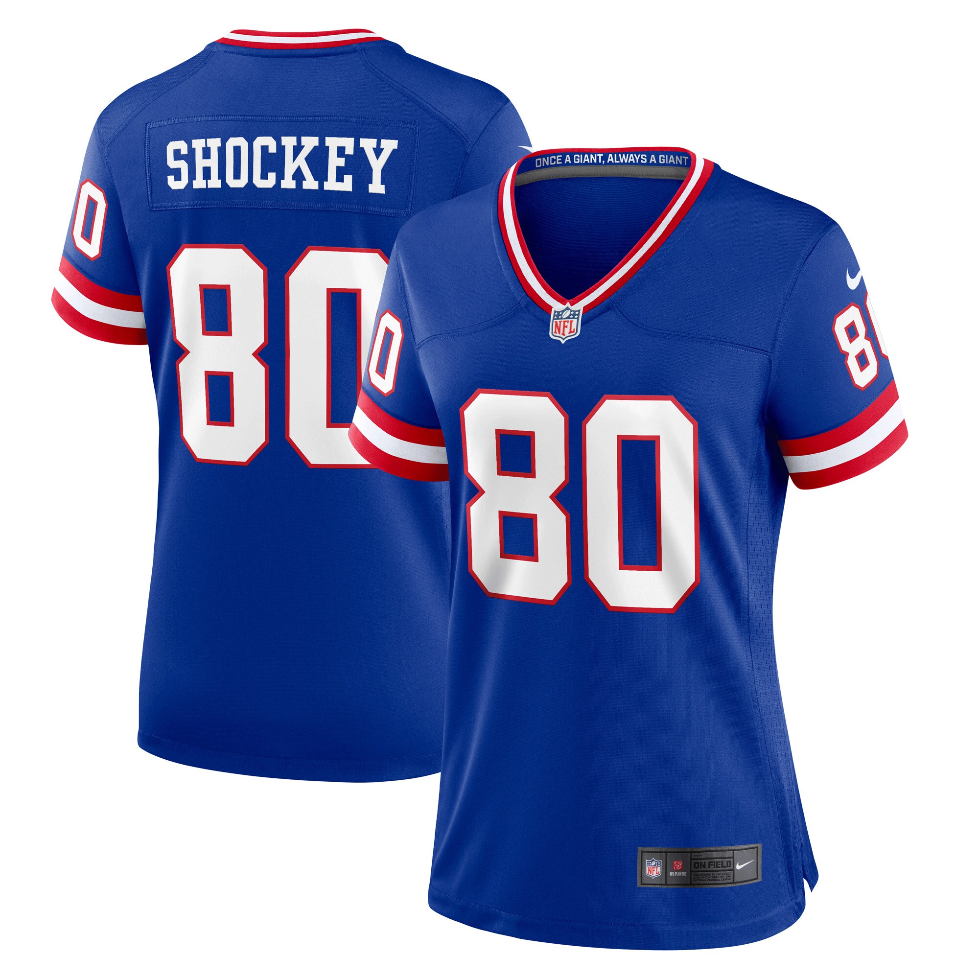 Jeremy Shockey New York Giants Women's Classic Retired Player Game Jersey - Royal - New Style Jerseys