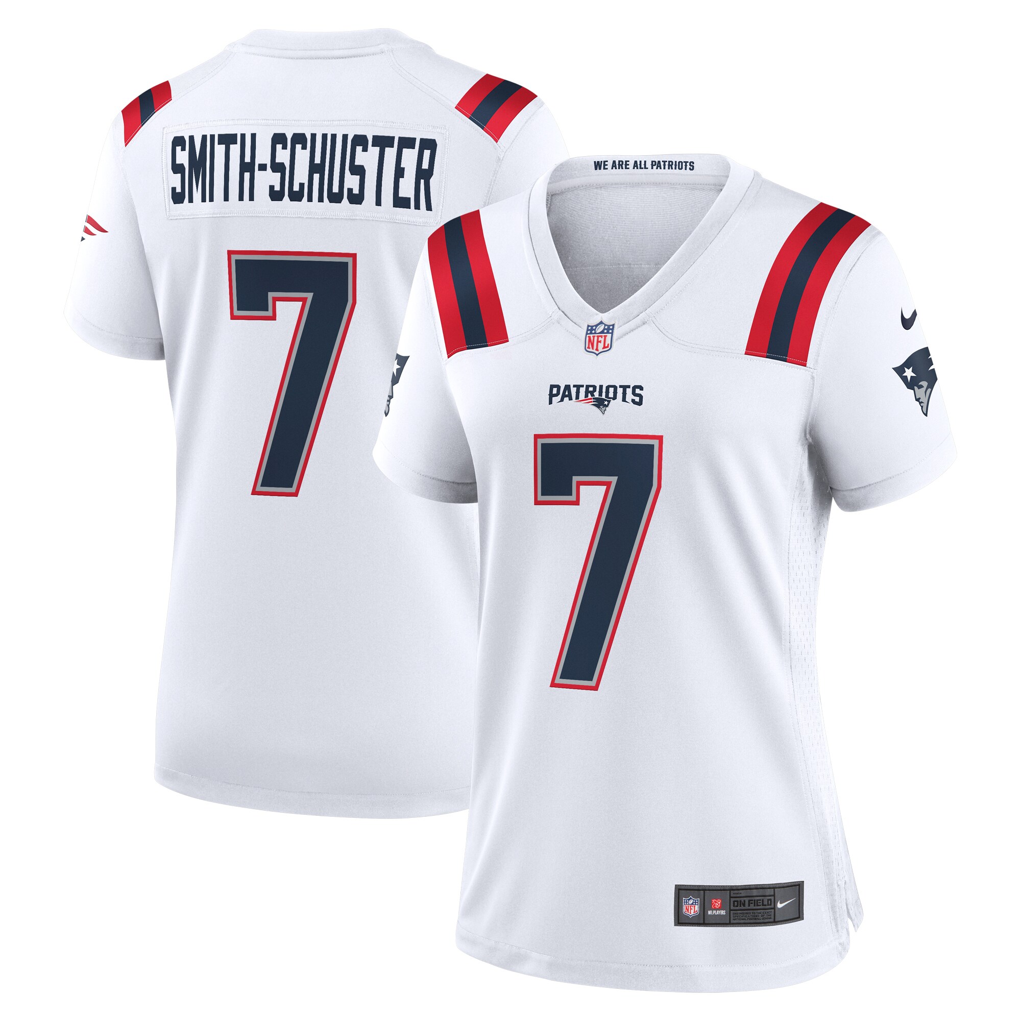 JuJu Smith-Schuster New England Patriots Women's Game Player Jersey - White - New Style Jerseys