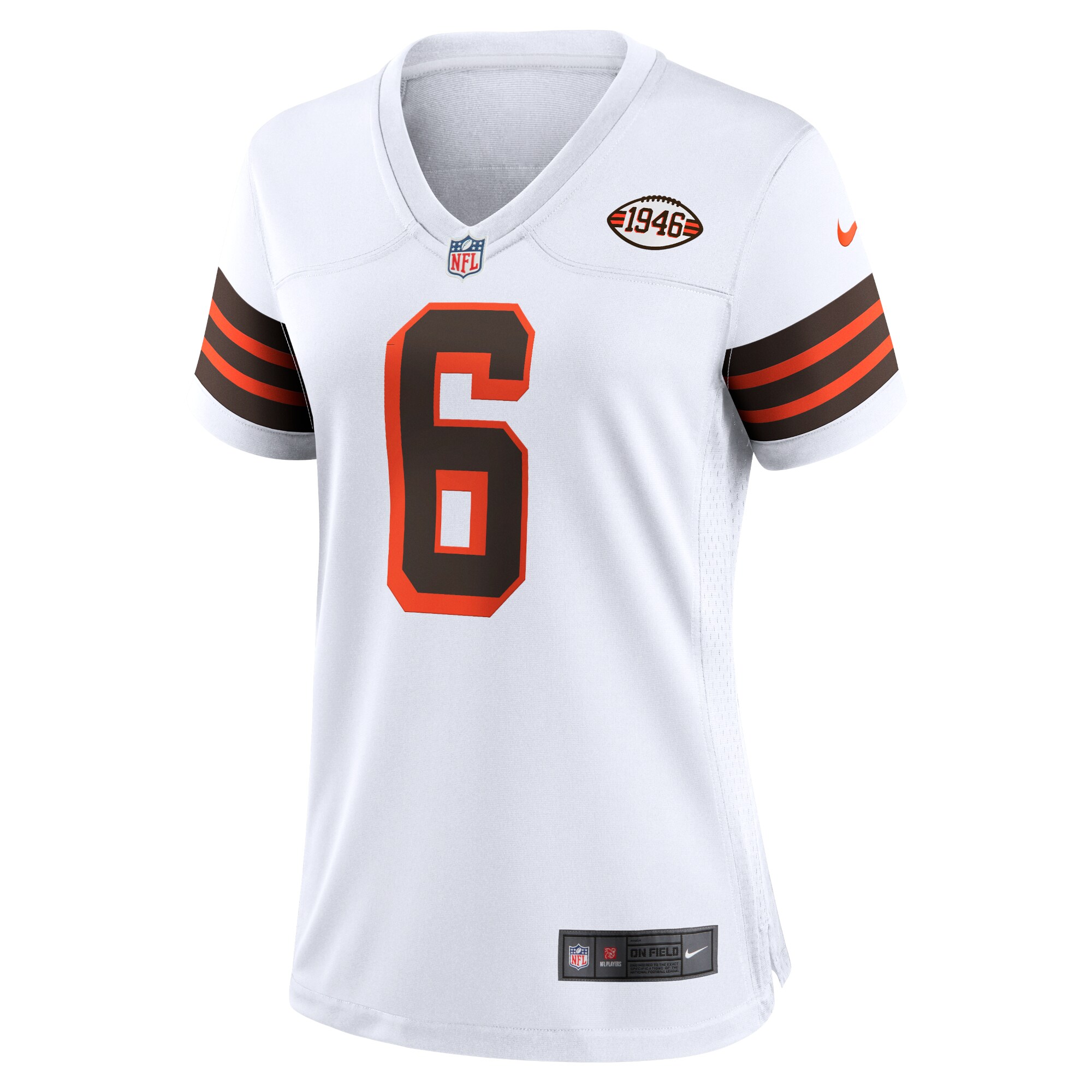Baker Mayfield Cleveland Browns Women's 1946 Collection Alternate Game Jersey - White - New Style Jerseys