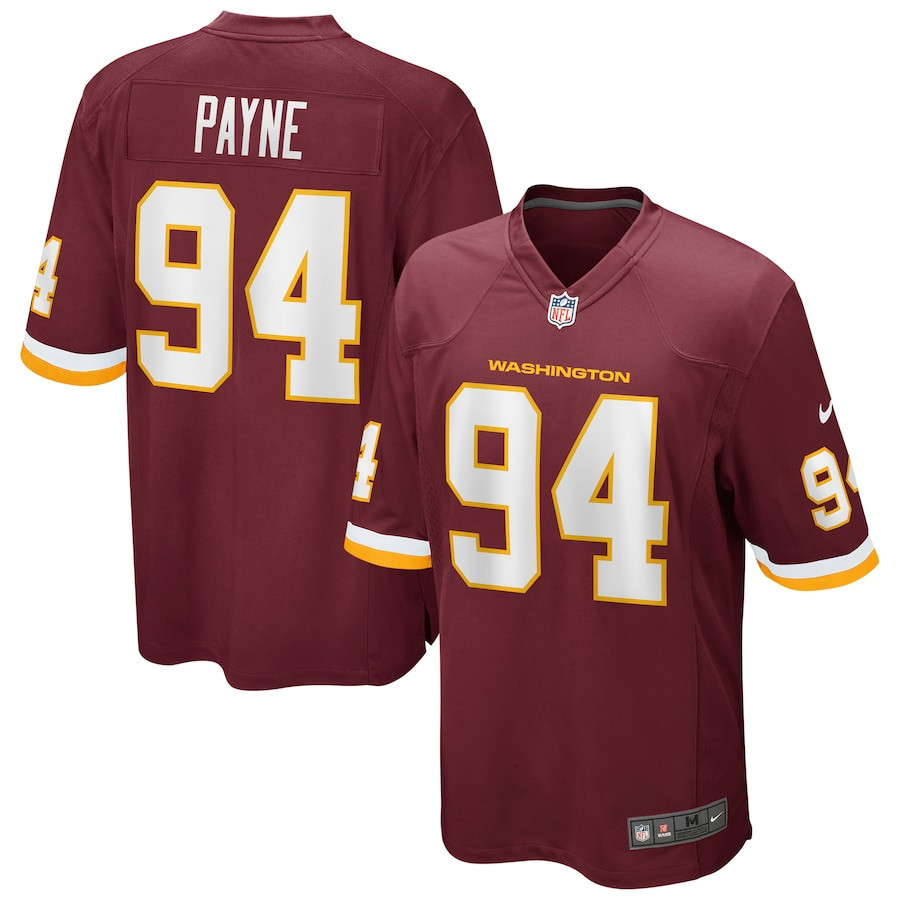 Daron Payne 94 Washington Commanders Football Team Men Game Jersey - Burgundy - New Style Jerseys