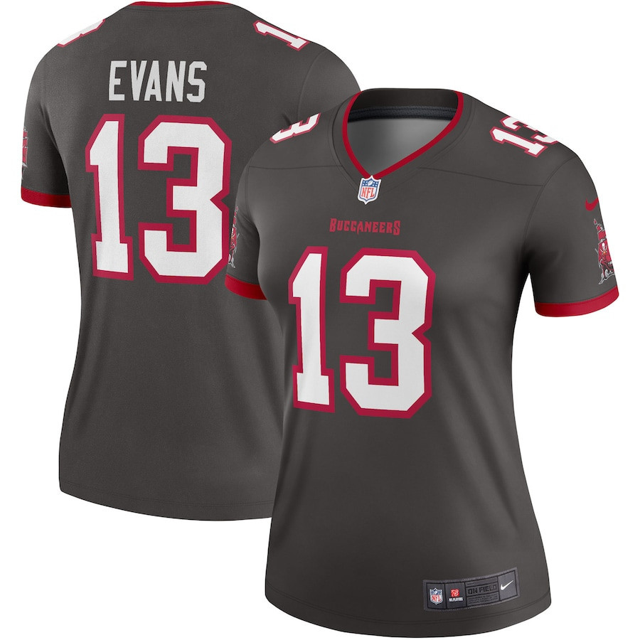 Mike 13 Evans Tampa Bay Buccaneers Women Alternate Legend Jersey - Pewter - New Style Jerseys