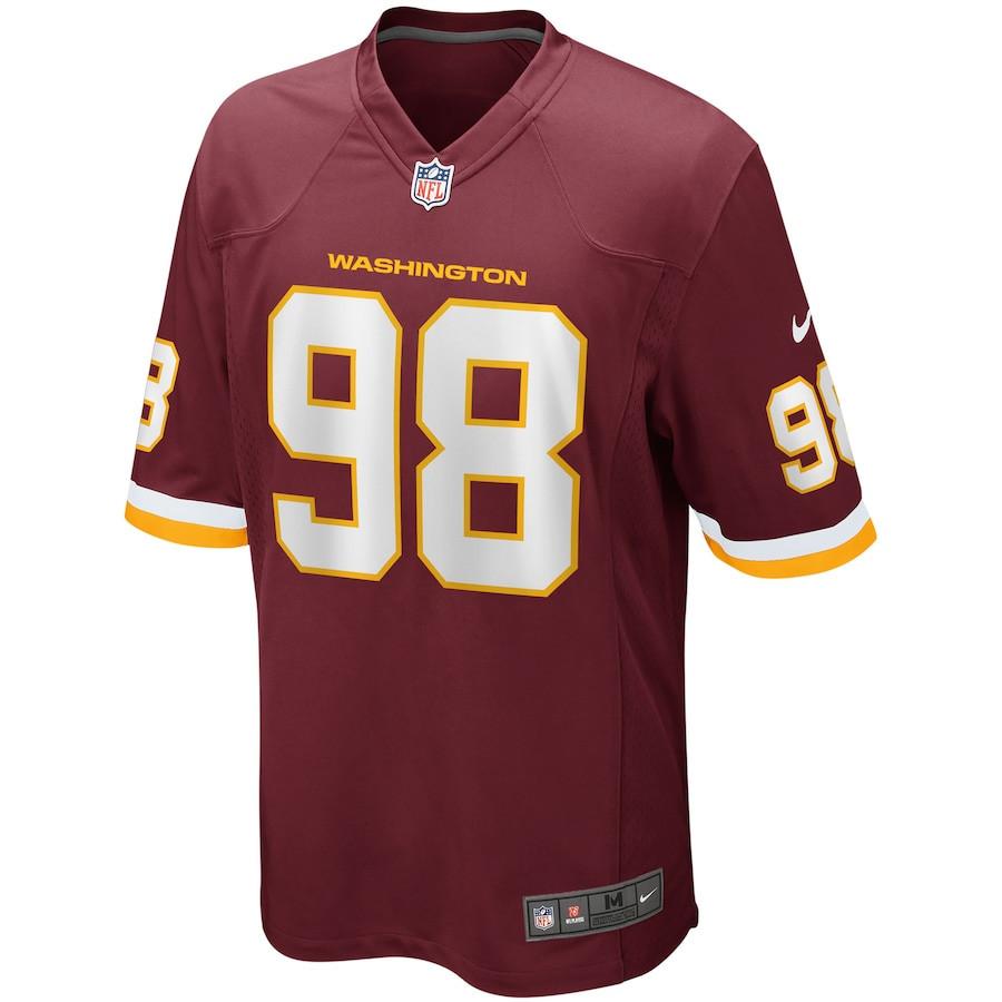 Matt Ioannidis 98 Washington Commanders Football Team Men Game Jersey - Burgundy - New Style Jerseys
