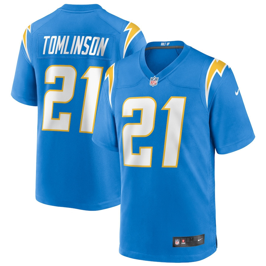LaDainian Tomlinson 21 Los Angeles Chargers Men Game Retired Jersey - Powder Blue - New Style Jerseys
