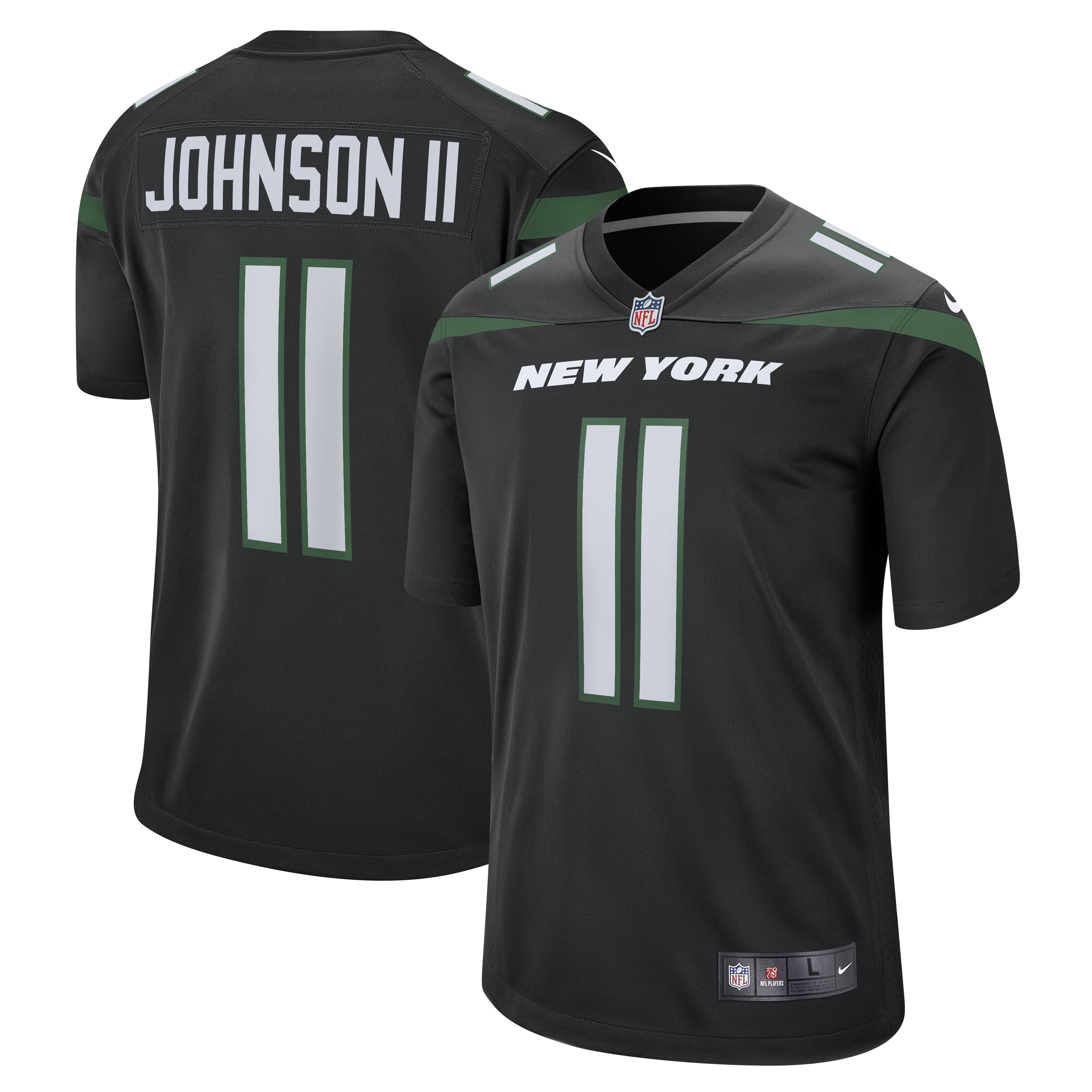 Jermaine Johnson II New York Jets Alternate Game Jersey - Stealth Black - New Style Jerseys