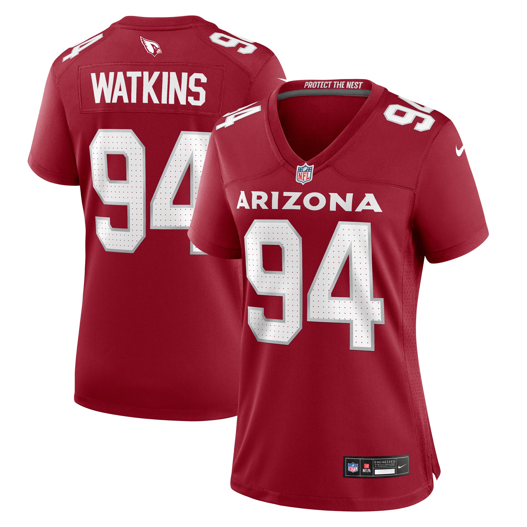 Carlos Watkins Arizona Cardinals Women's Game Player Jersey - Cardinal - New Style Jerseys