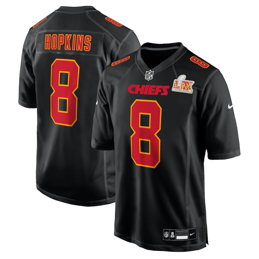 DeAndre Hopkins Kansas City Chiefs Nike Super Bowl LIX Fashion Game Jersey - Carbon Black - New Style Jerseys