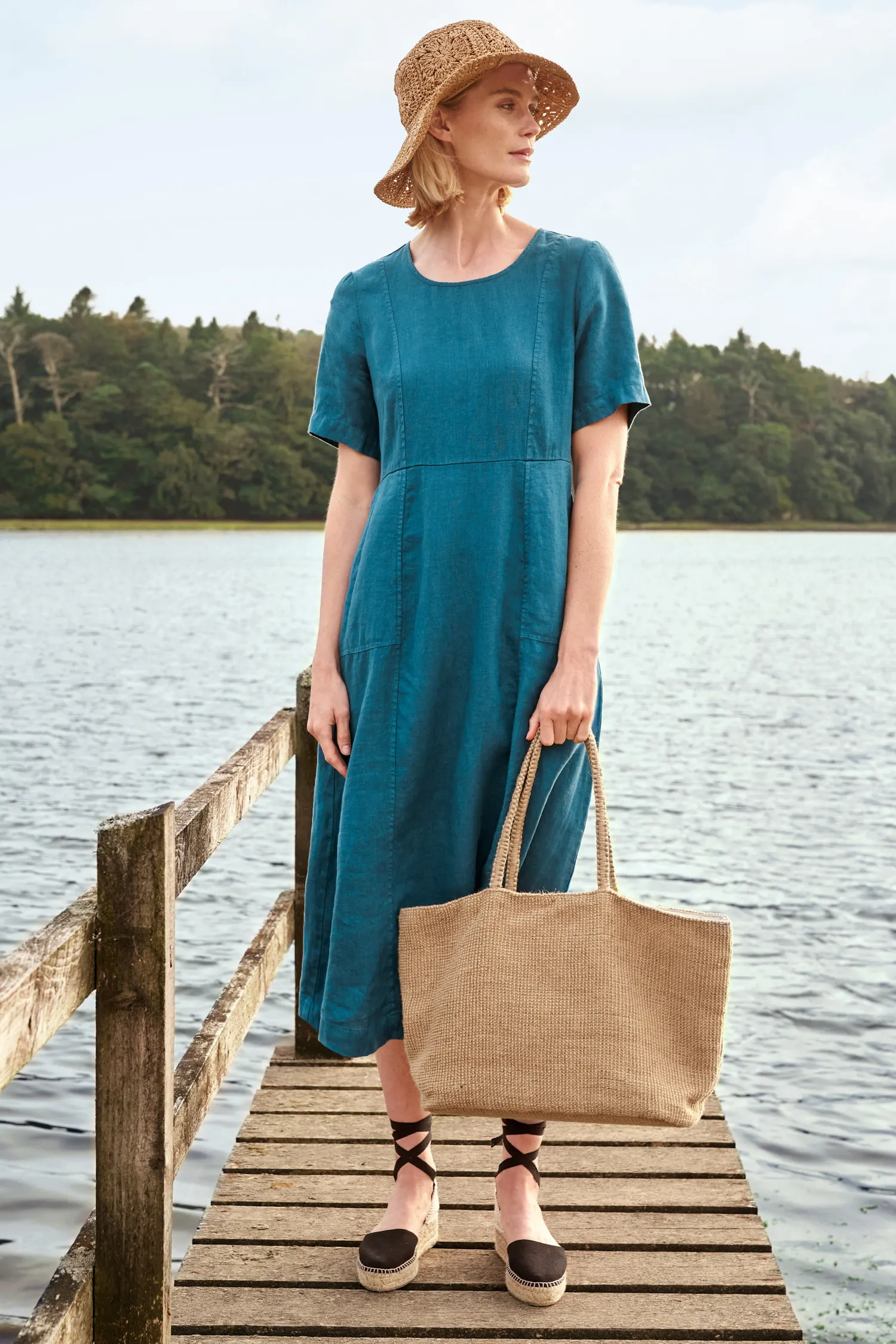 Grass Wave Linen Midi Dress - Seasalt Cornwall