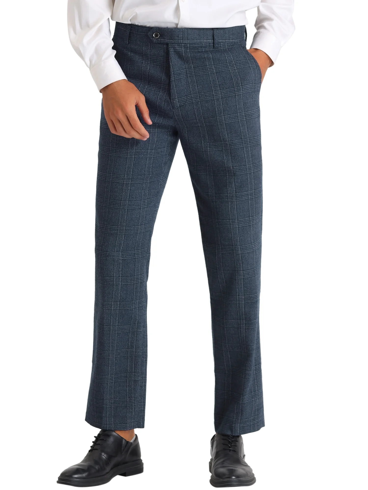 Lars Amadeus Plaid Pants for Men's Slim Fit Wedding Tartan Patterned Chino Dress Trousers