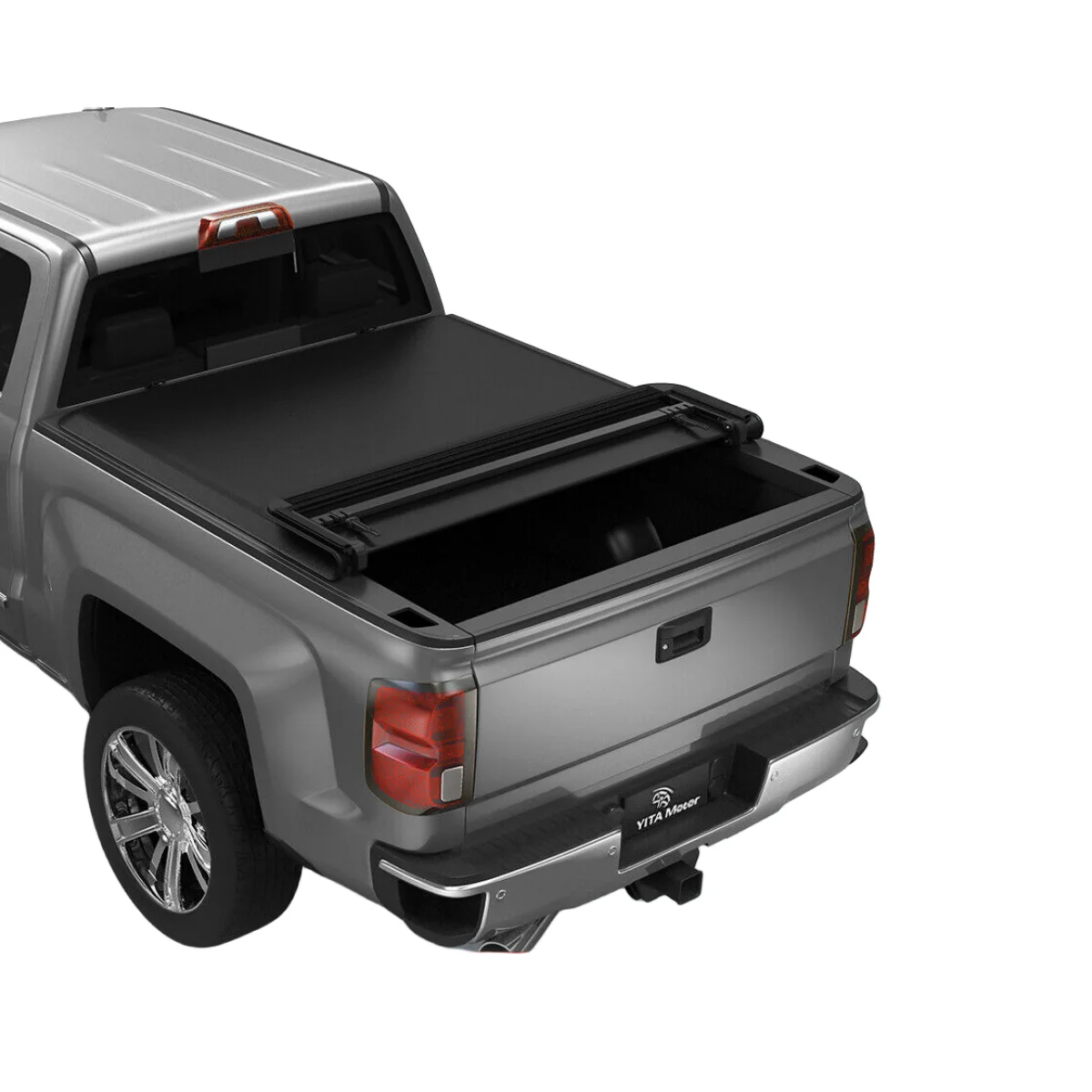 Ledkingdomus 6.5 ft Soft Quad Fold Truck Bed Tonneau Cover for 2024-2019 Chevy Silverado/GMC Sierra 1500