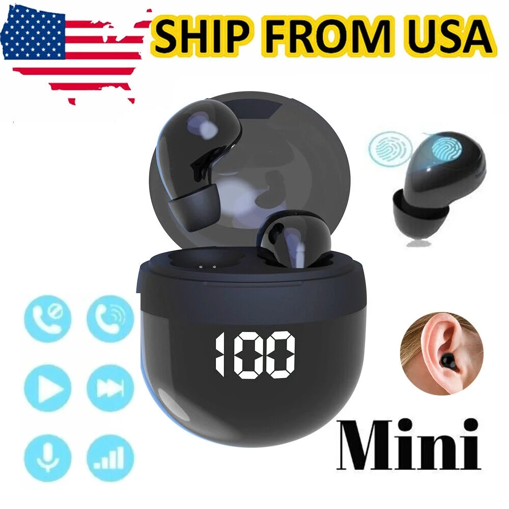 2024 Bluetooth Earbud Headset TWS 5.3 Wireless Earphone Invisible for All Phone