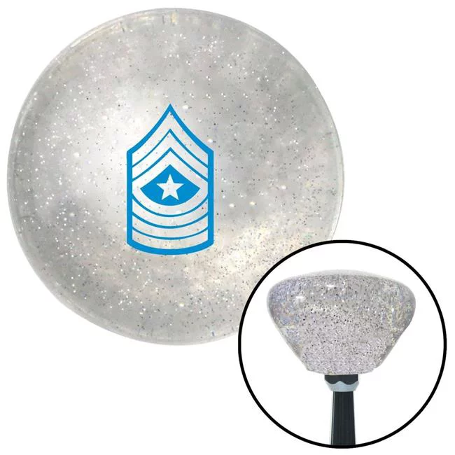 American Shifter Blue 10 Sergeant Major Clear Retro Metal Flake Shift Knob with M16 x 1.5 Insert