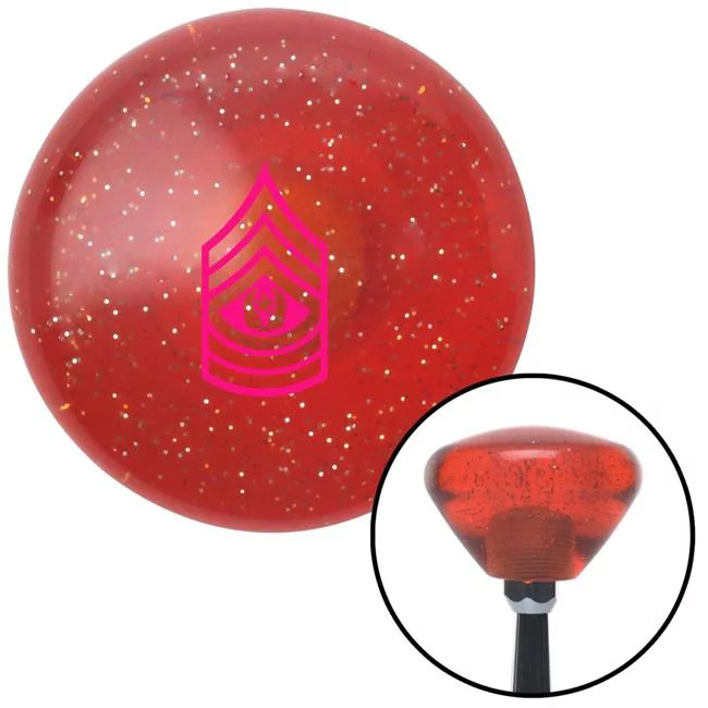 American Shifter Pink Command Sergeant Major Orange Retro Metal Flake Shift Knob with M16 x 1.5 Insert